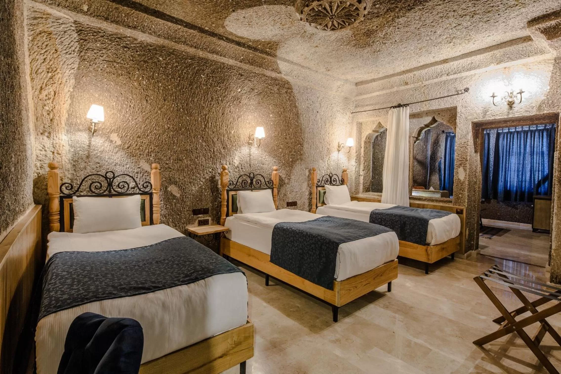 Bed in Lunar Cappadocia Hotel
