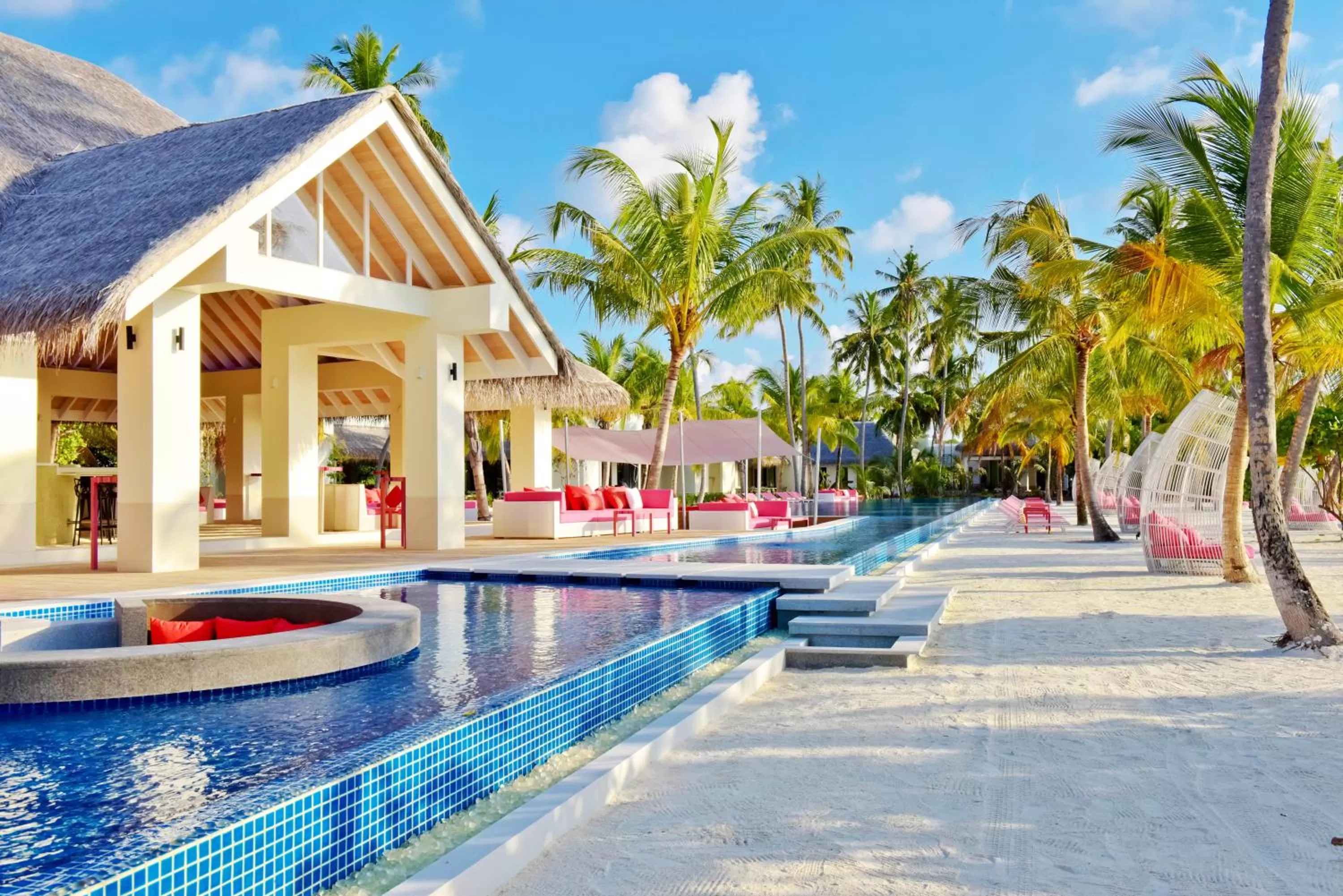 Swimming pool in Kandima Maldives - 50 Percent Off Return Domestic Flights for stays of 4 nights or more between 11th April 2026 to 31st October 2026
