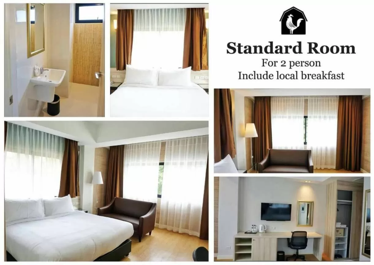 Bed in The Farm House Hotel Ranong