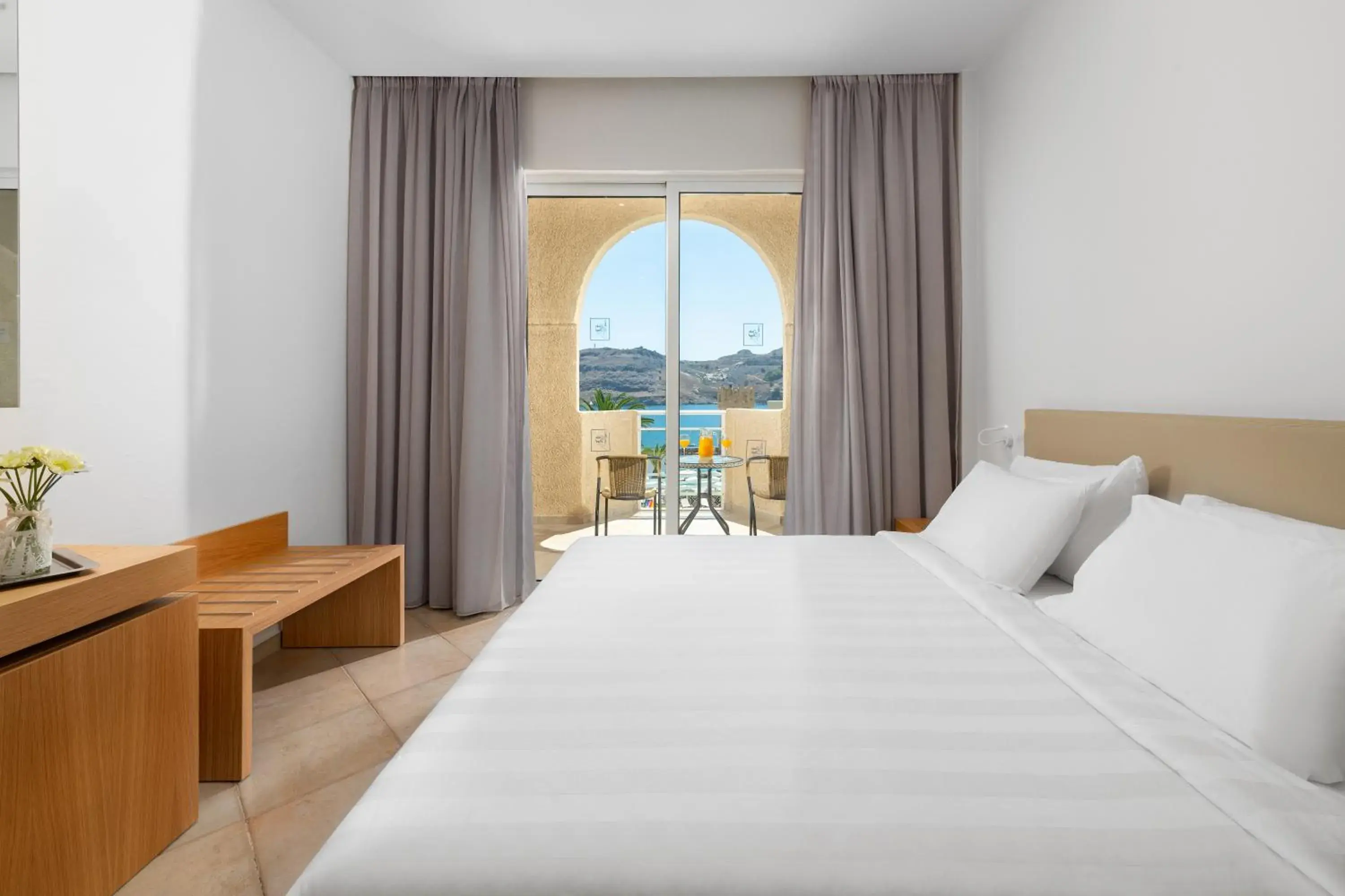 Deluxe Double or Twin Room with Sea View in Lindos Royal Resort Deluxe Double or Twin Room with Sea View in Lindos Royal Resort