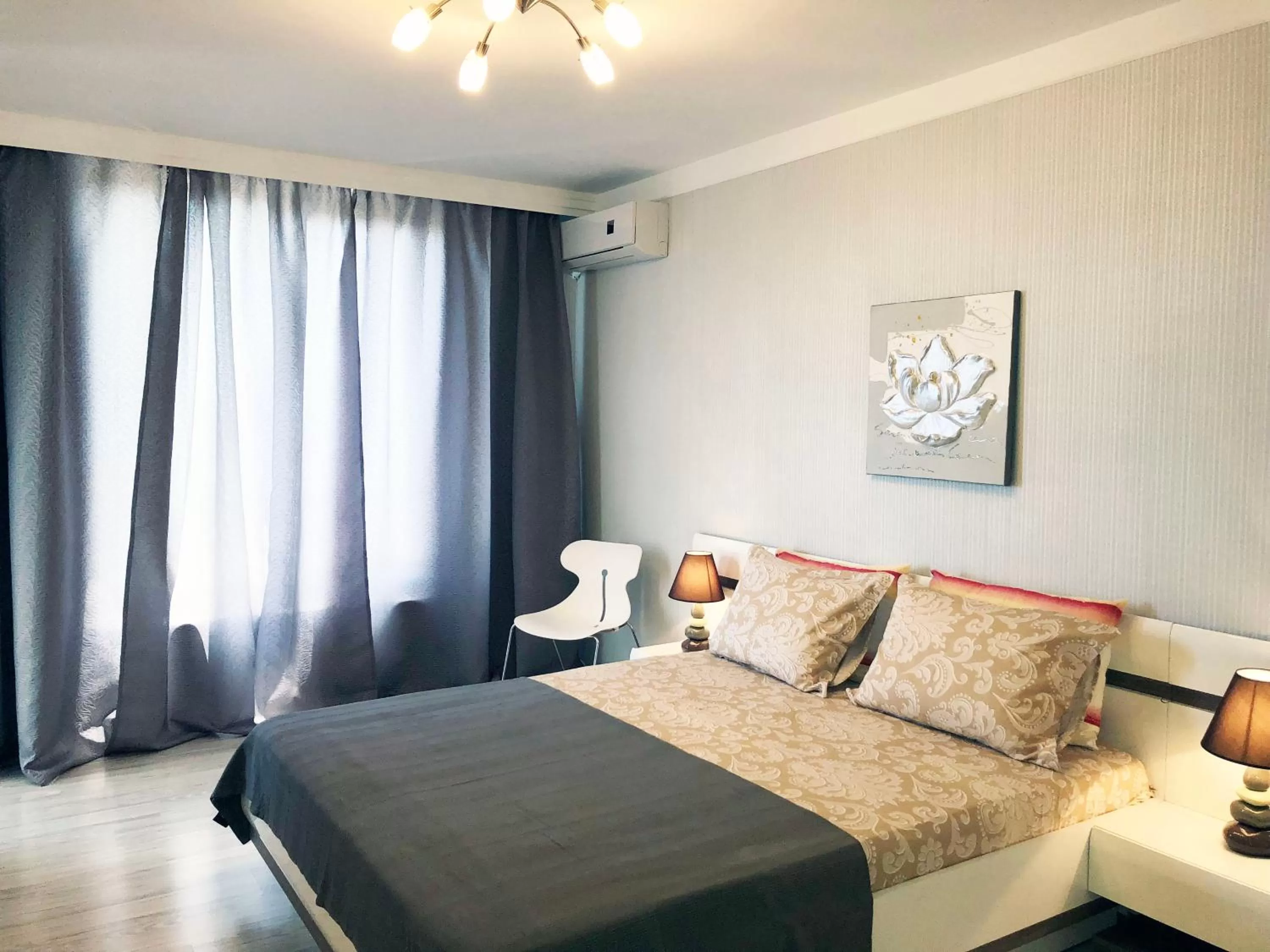 Bed in APART-HOTEL Stamopolu Lux с изглед към морето