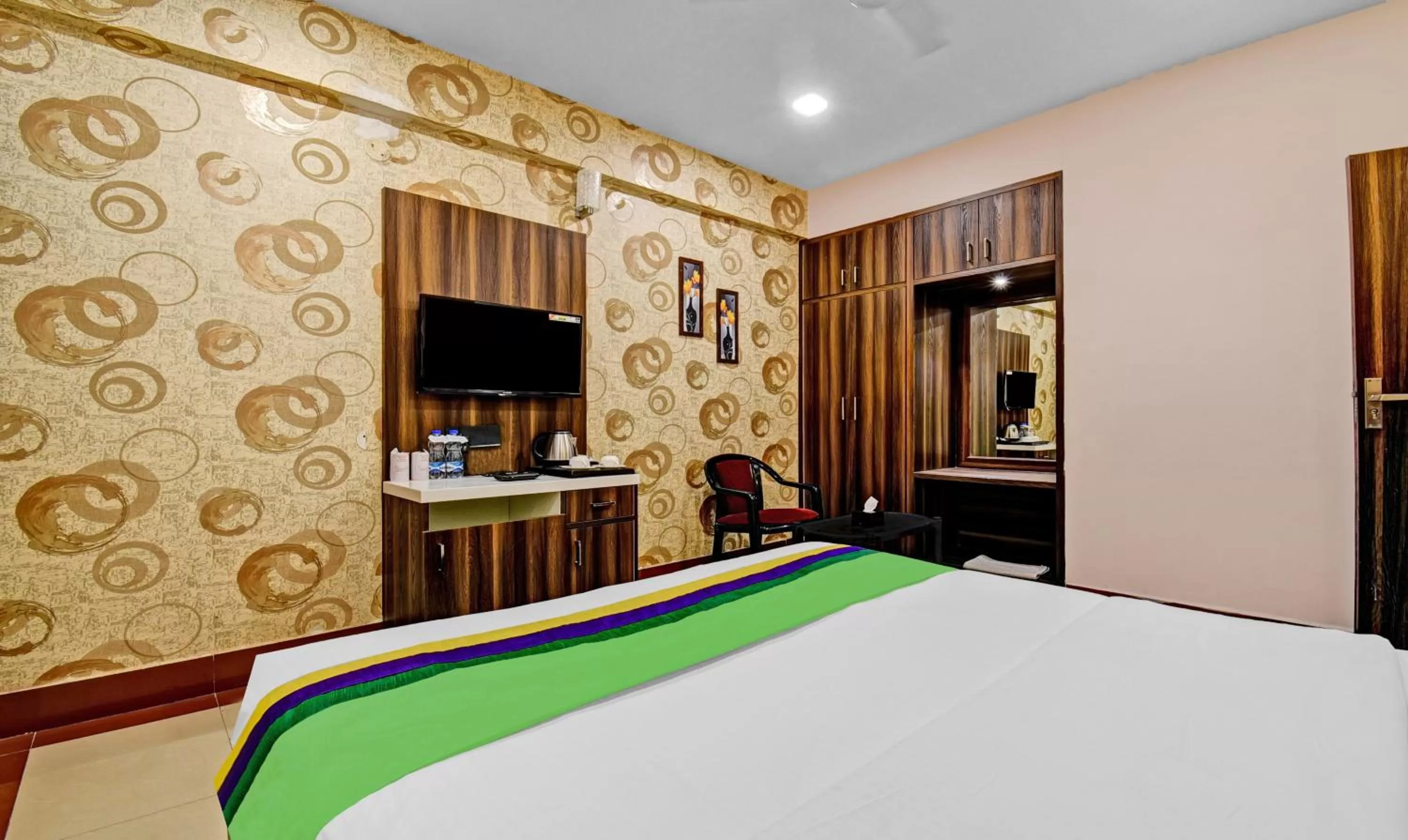 Bedroom, Bed in Treebo Trend The Pearl Bliss