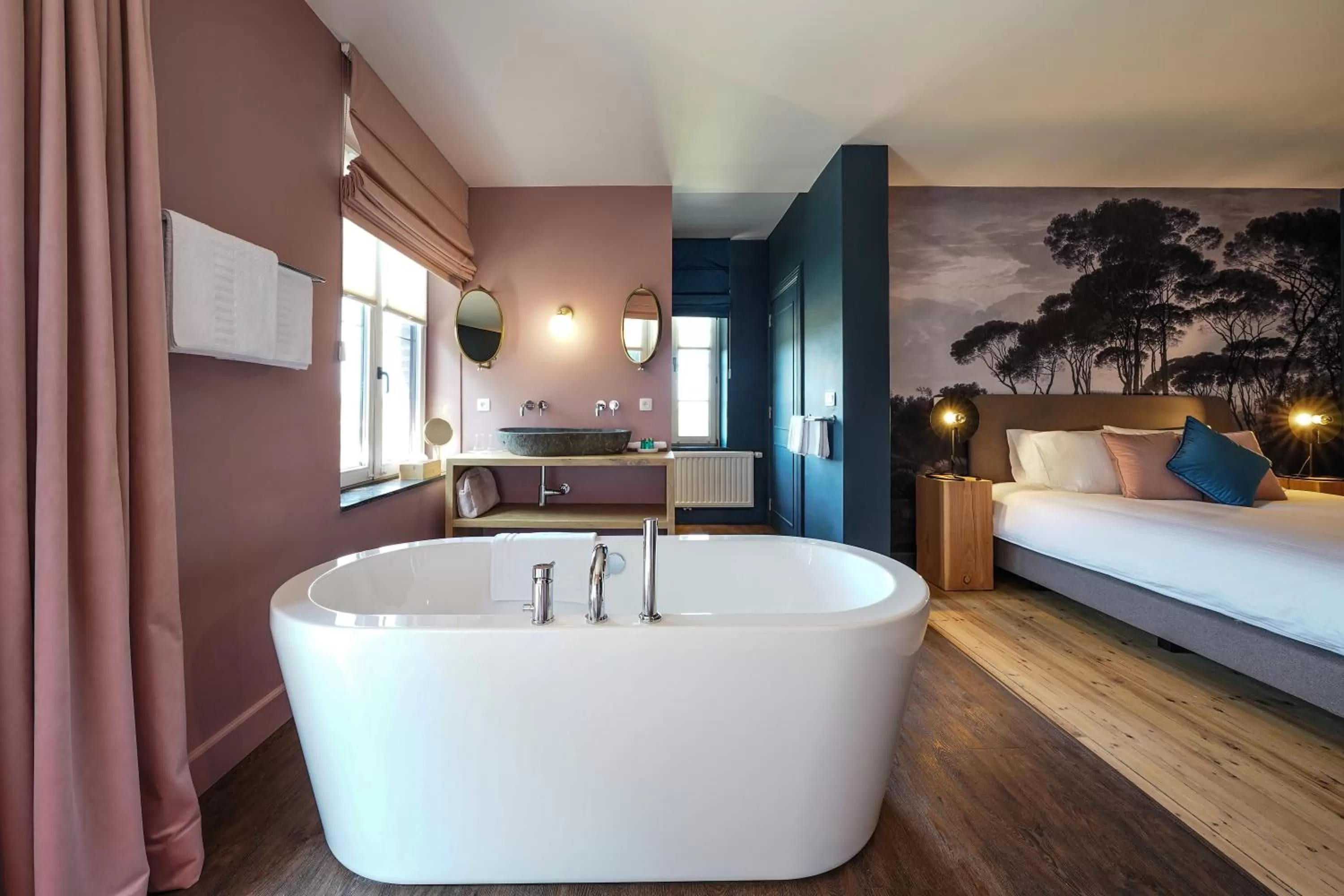 Bed, Bathroom in Les Terrasses des Falizes B&B