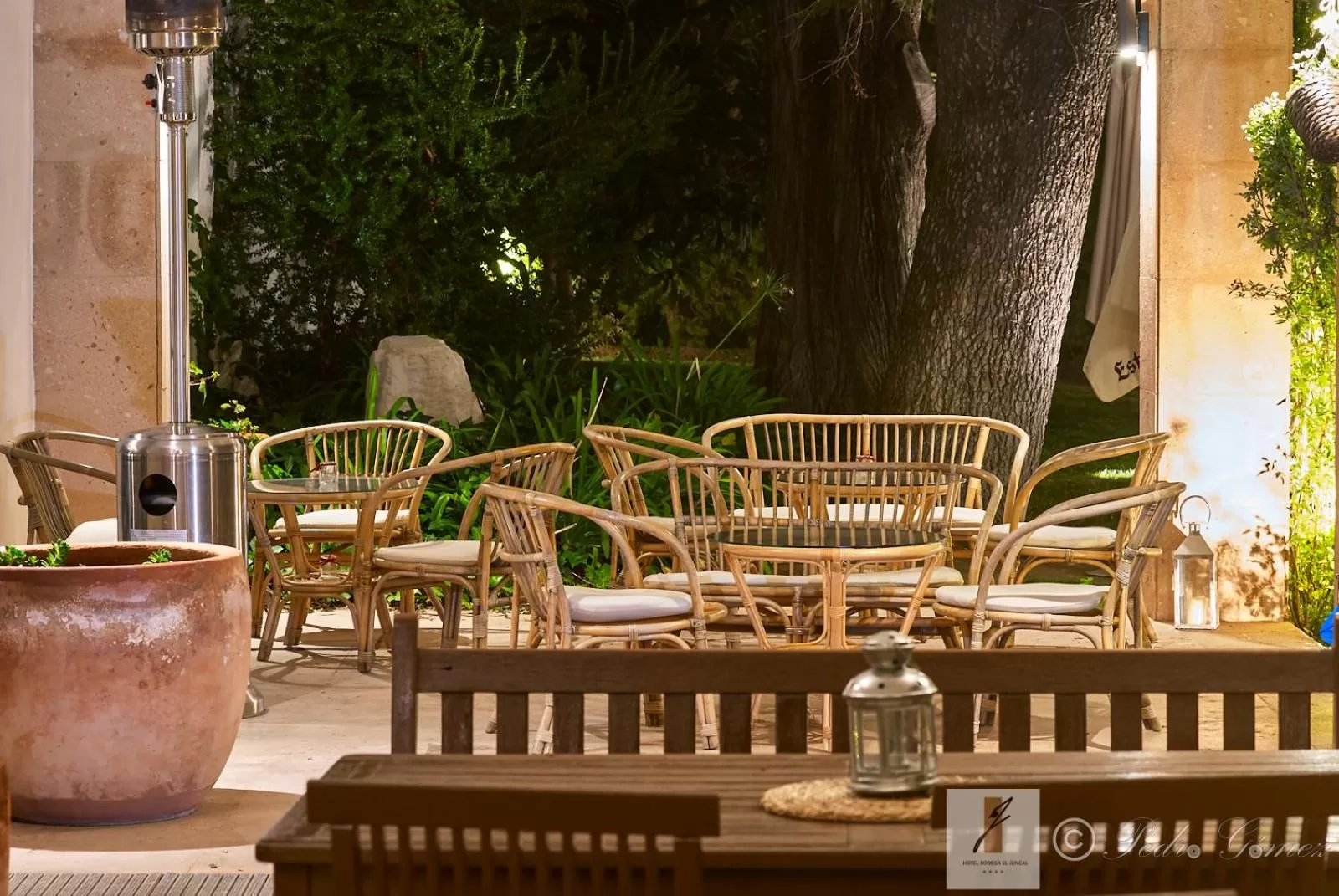 Patio in Hotel Bodega El Juncal