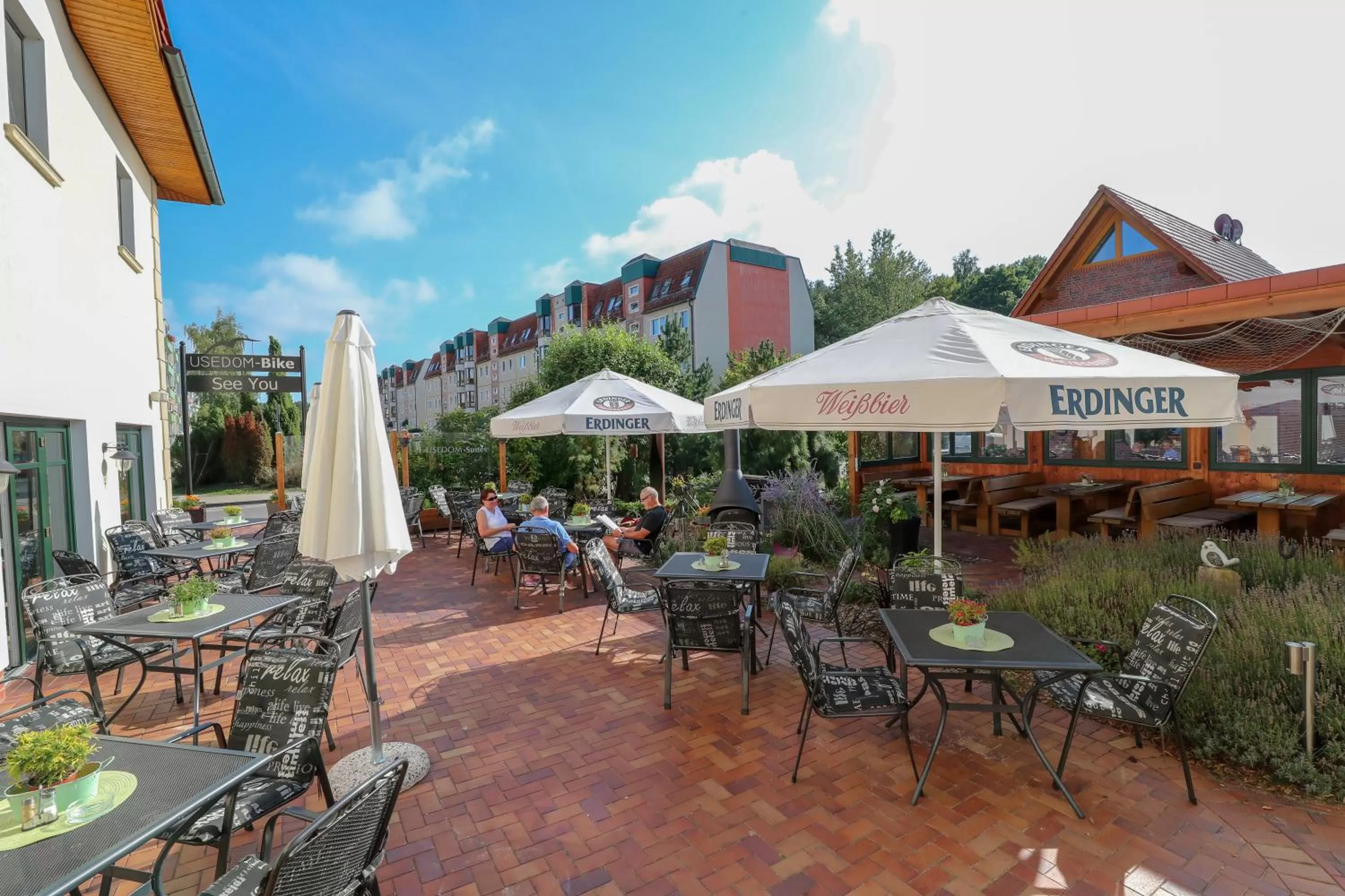 Balcony/Terrace, Restaurant/Places to Eat in Usedom Bike Hotel & Suites