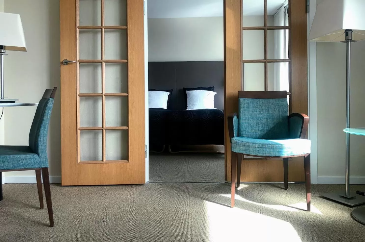 Bed in Hotel Skivehus