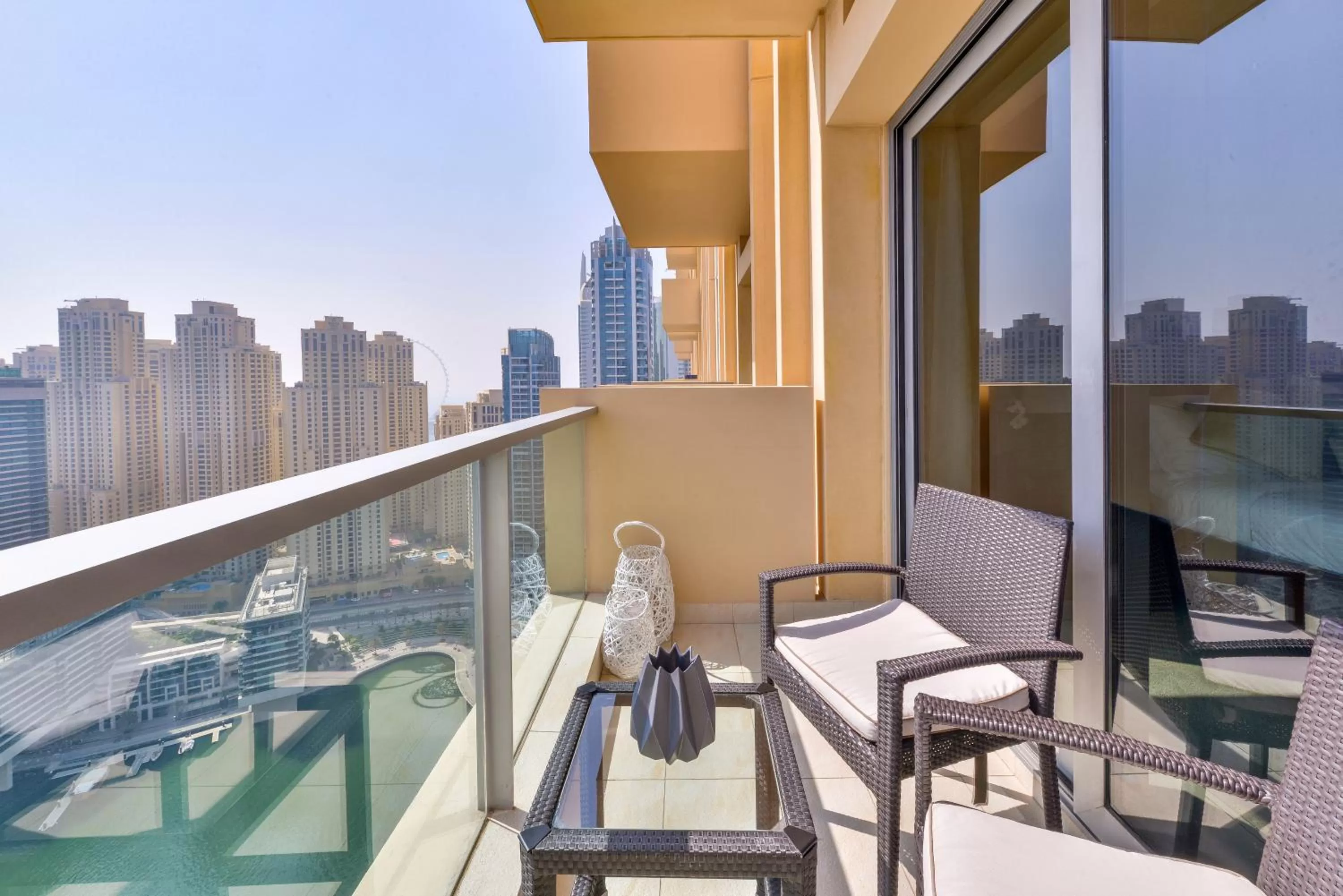 Balcony/Terrace in Emaar Residences Dubai Marina by Qstay - formerly Address Dubai Marina