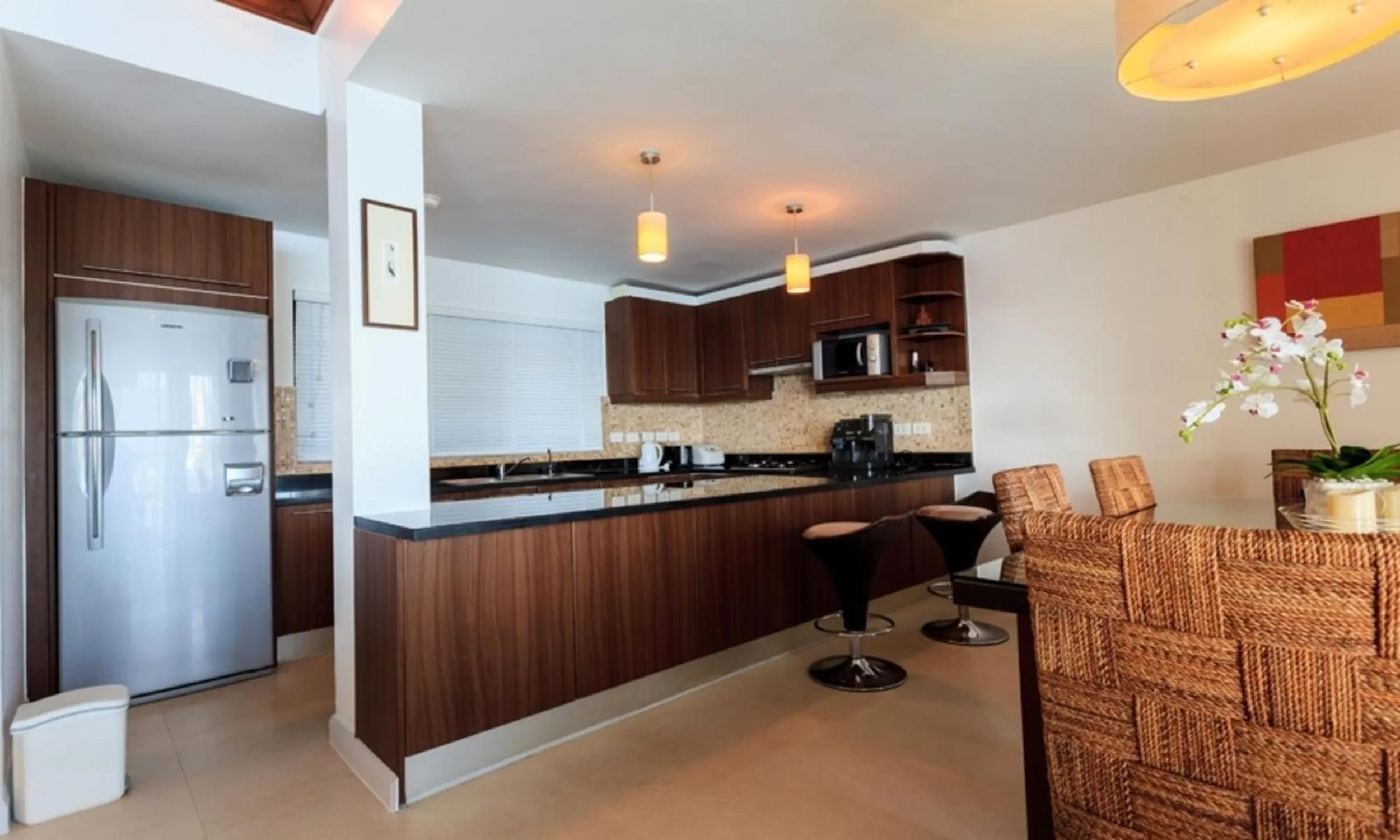 Kitchen or kitchenette in IndoChine Resort and Villas