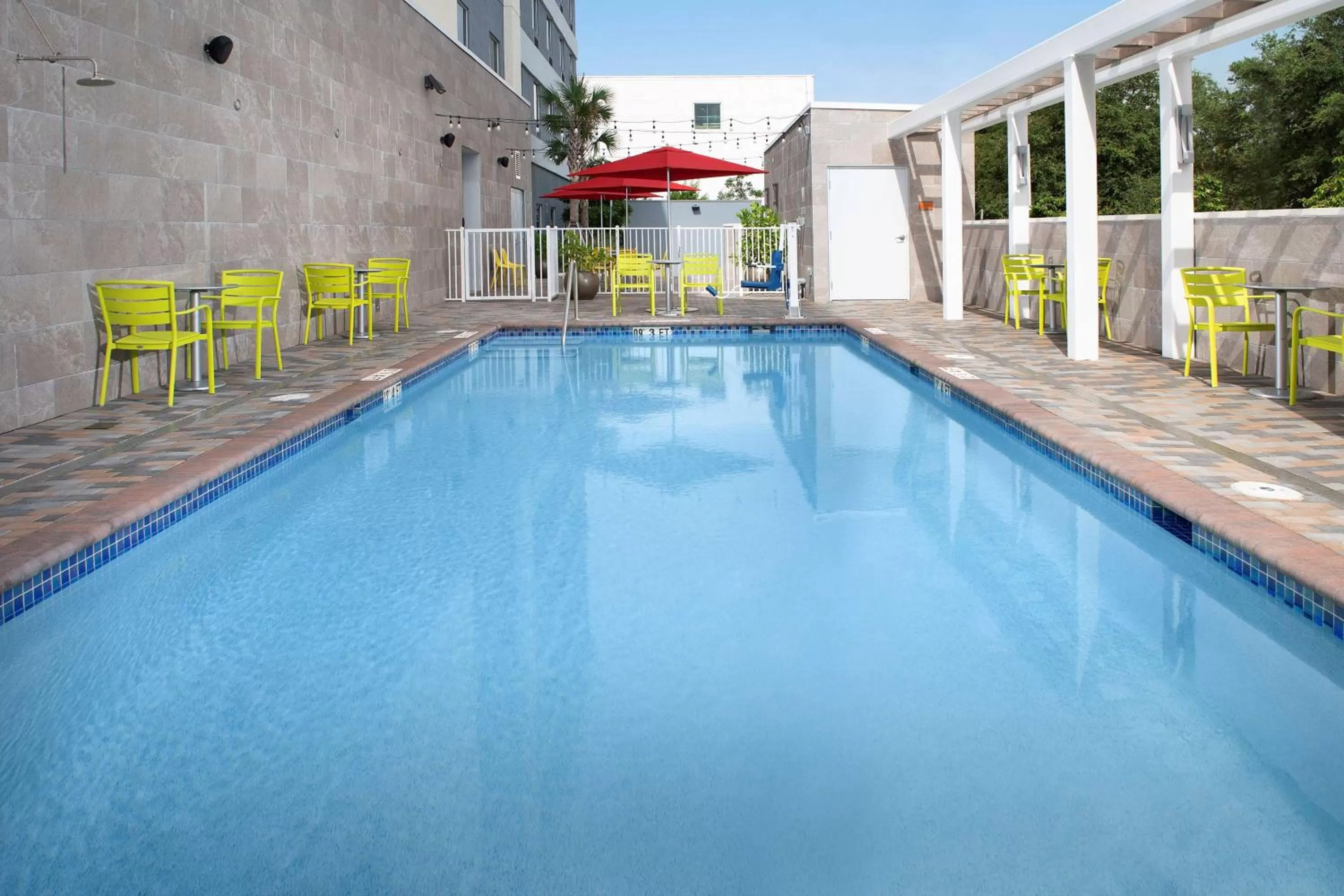 Pool view in Home2 Suites By Hilton Miami Doral West Airport, Fl