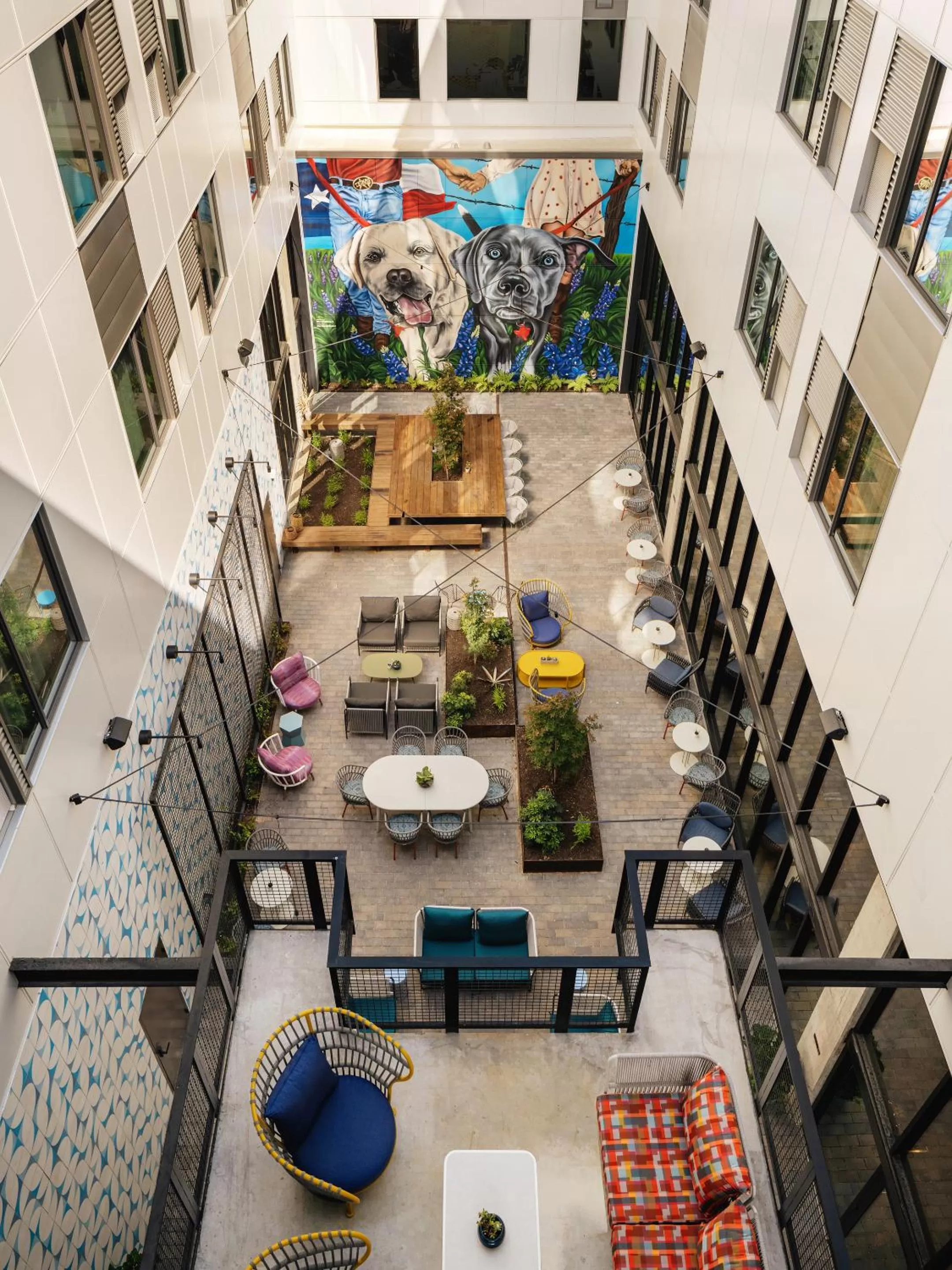 Inner courtyard view in Origin Austin, a Wyndham Hotel