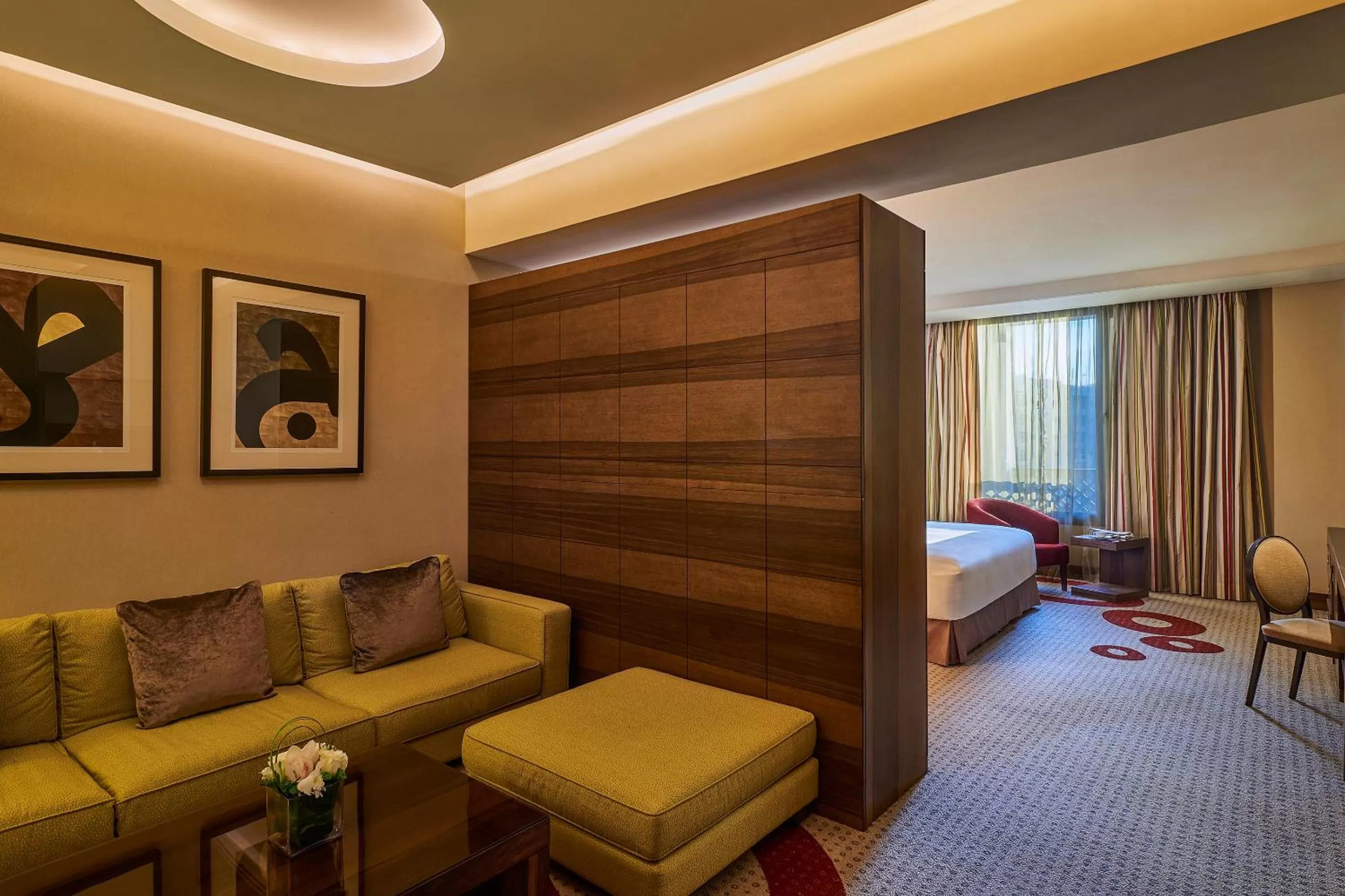 Seating area, Bed in Safir Fintas Hotel Kuwait