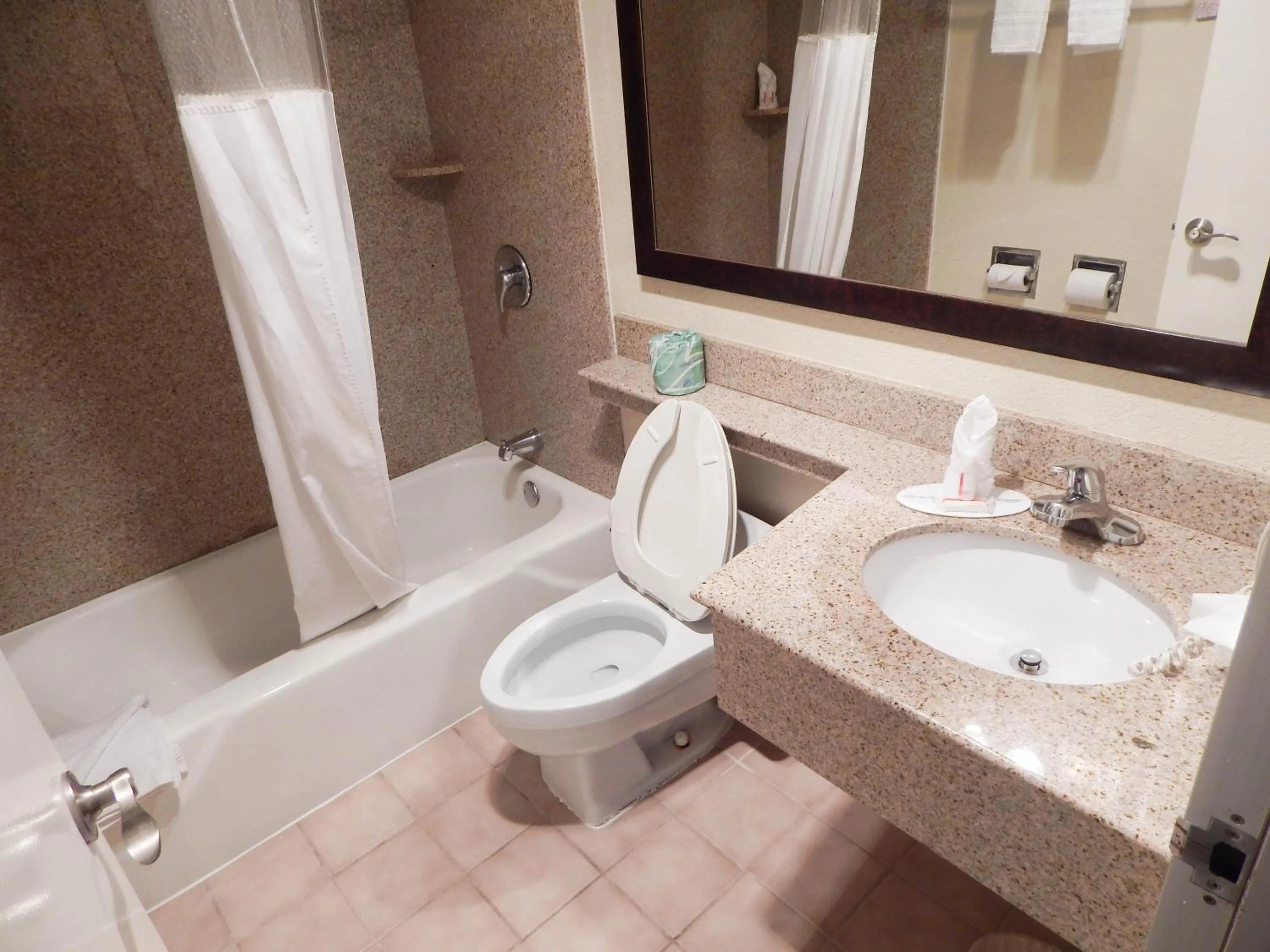 Bathroom in Howard Johnson by Wyndham Arlington Ballpark / Six Flags