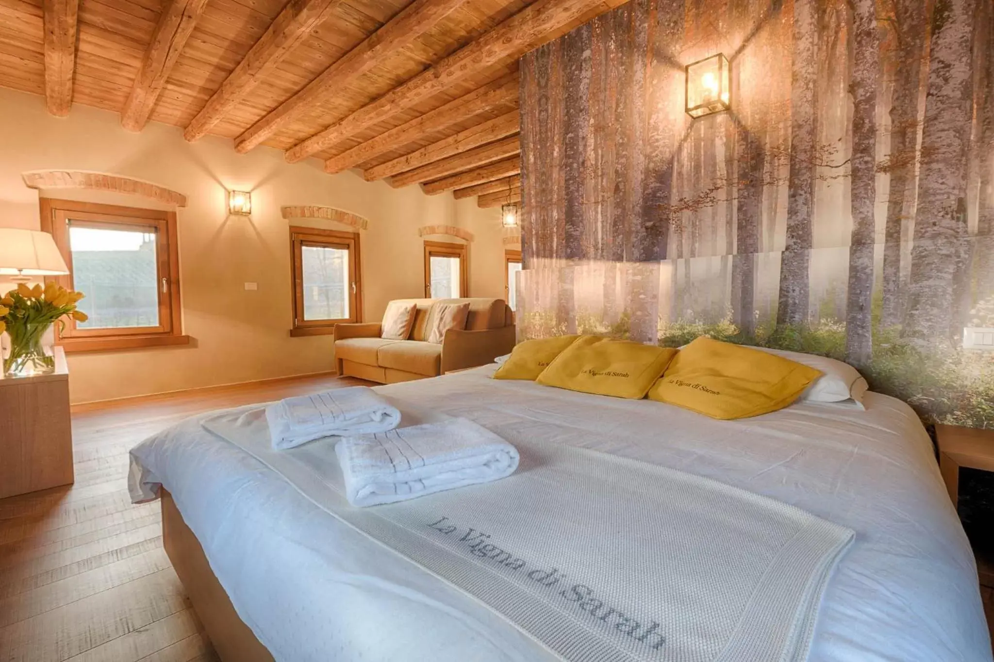 Quadruple Room with Garden View in Agriturismo La Vigna di Sarah Quadruple Room with Garden View in Agriturismo La Vigna di Sarah