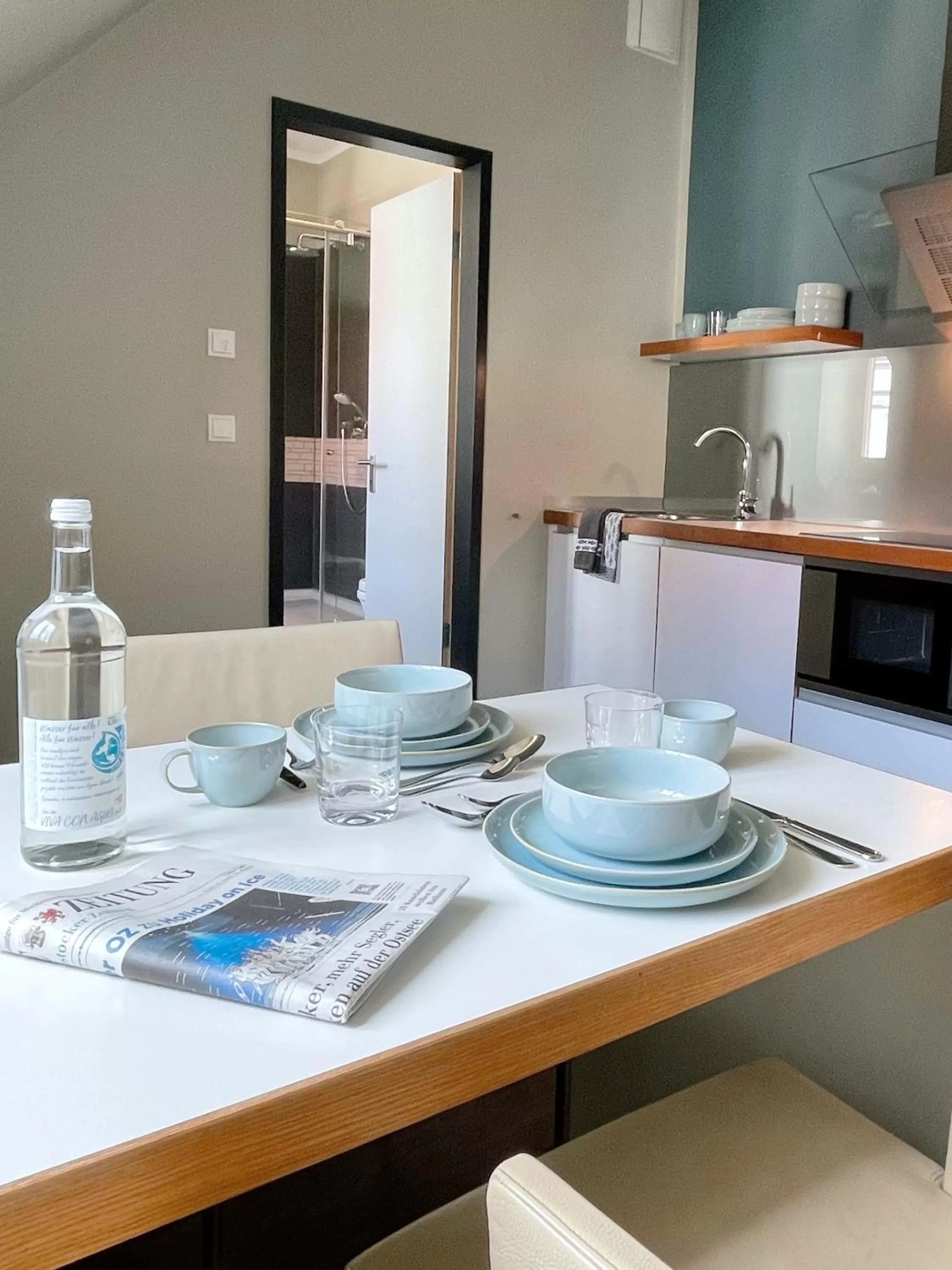kitchen in The Green Rostock Apartment Hotel