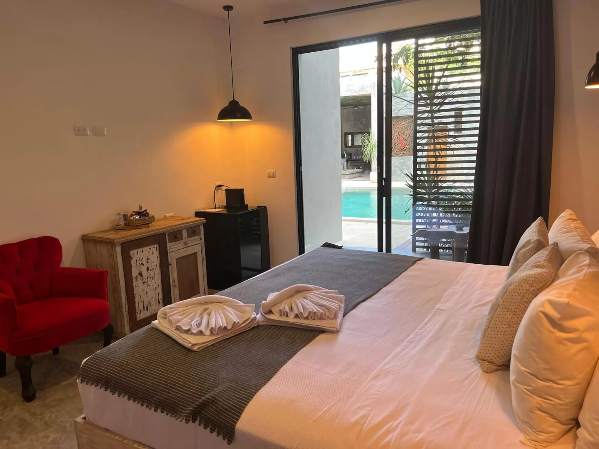 View (from property/room), Bed in Little Gem Hotel Tulum La Veleta