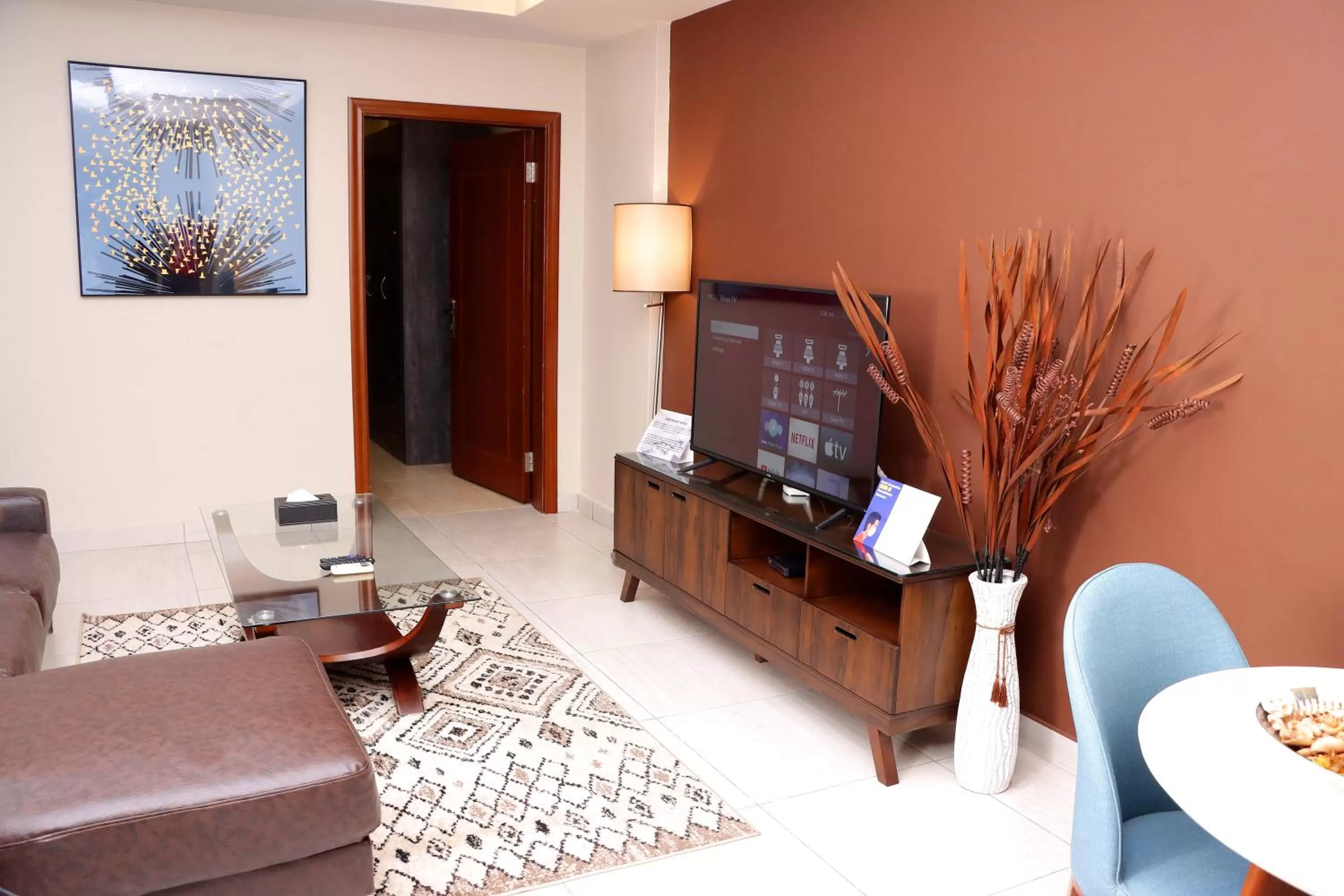 Living room, TV/Entertainment Center in Montecito Apartments