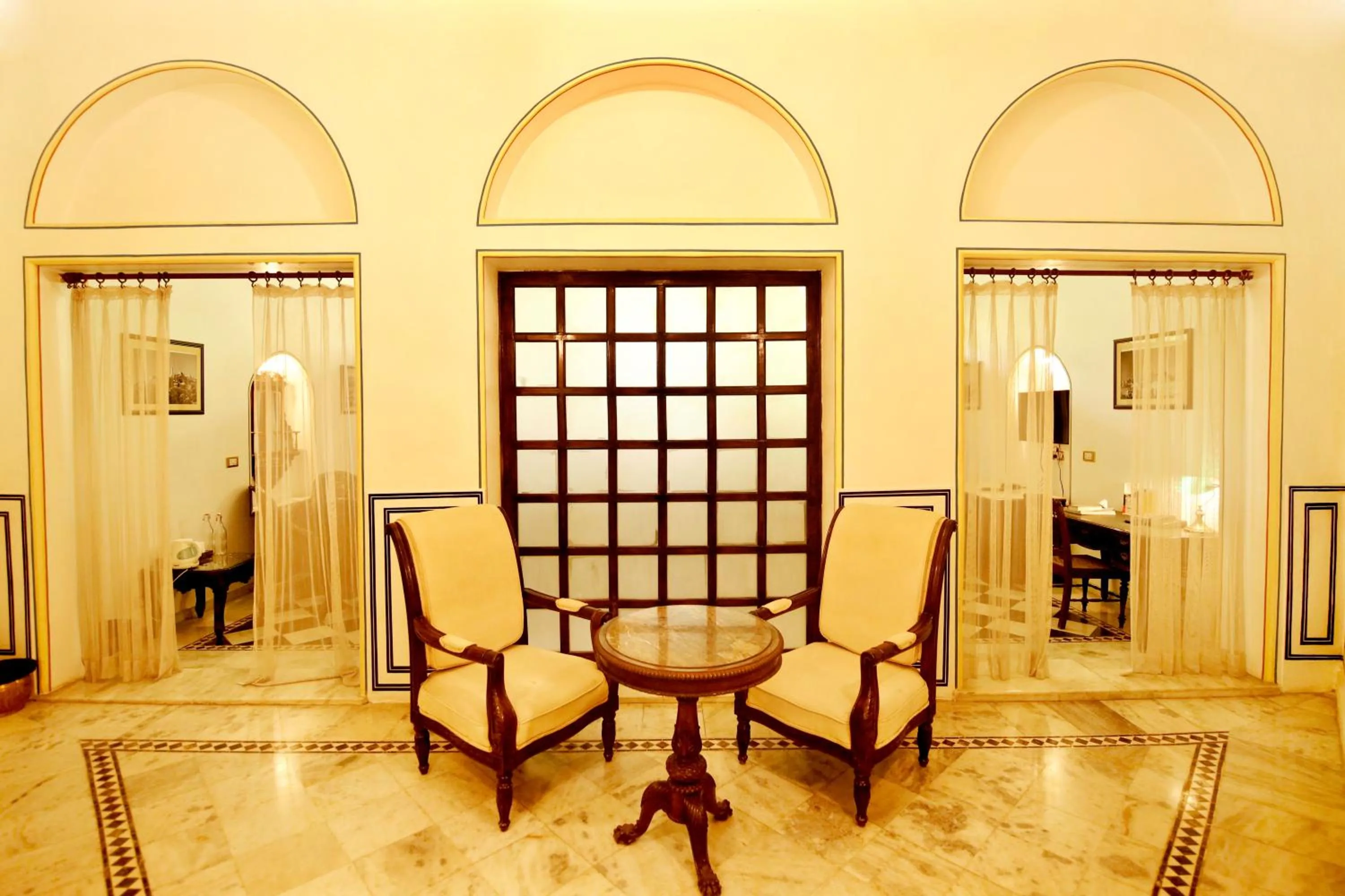 Seating area in Hotel Narain Niwas Palace