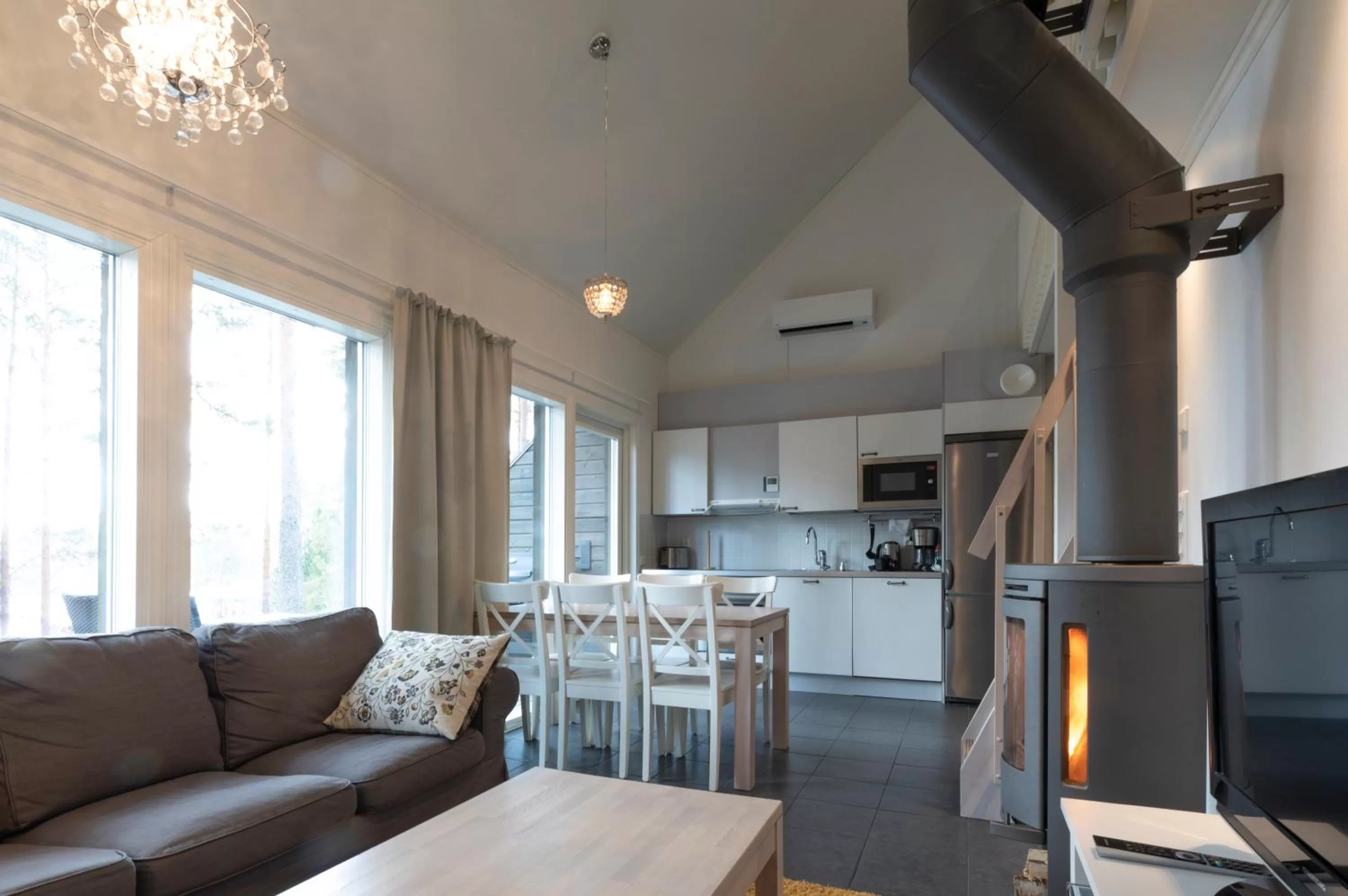 Kitchen or kitchenette, Seating Area in Varjola Holiday Center