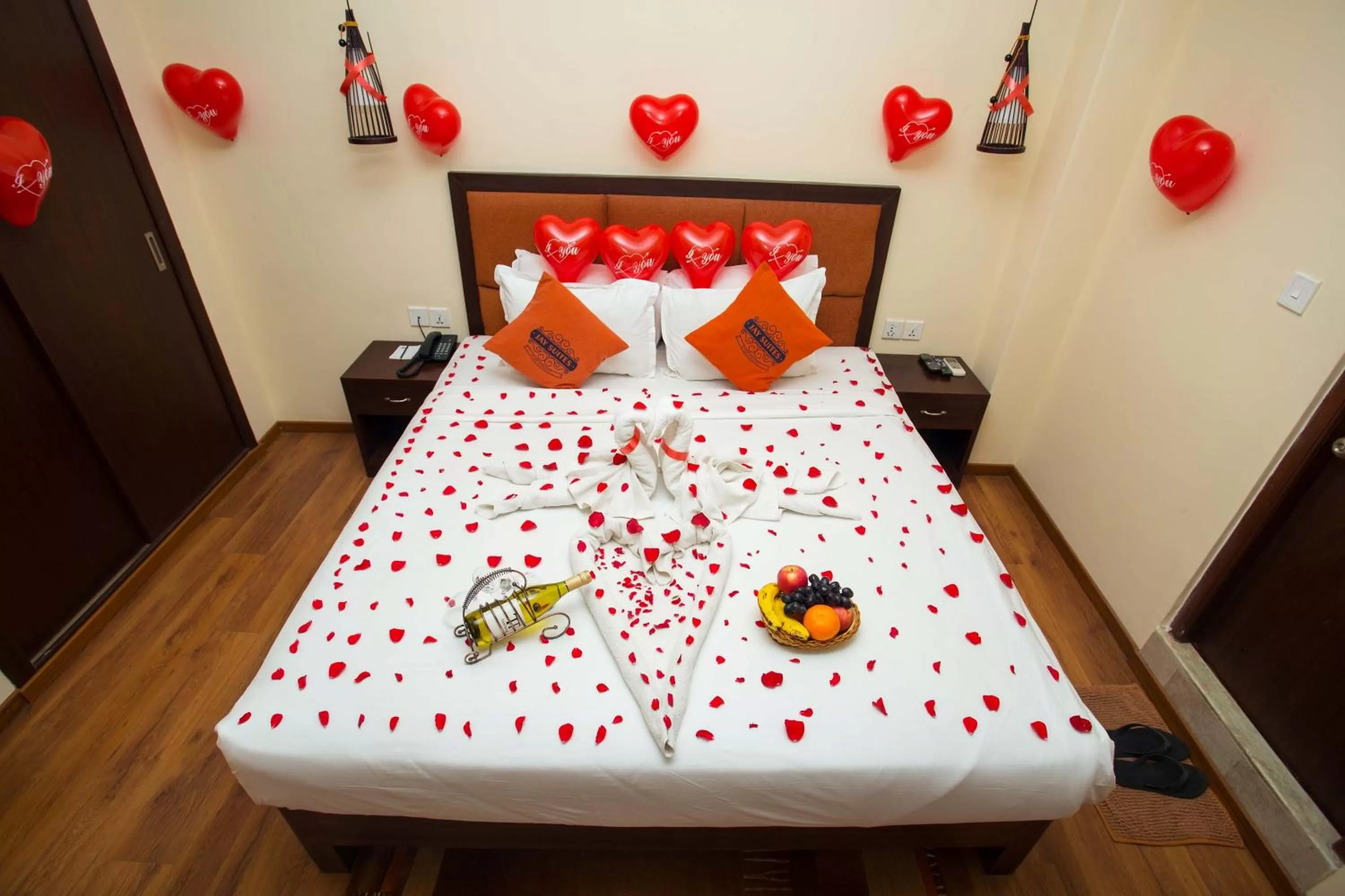 Bed in Hotel Jay Suites