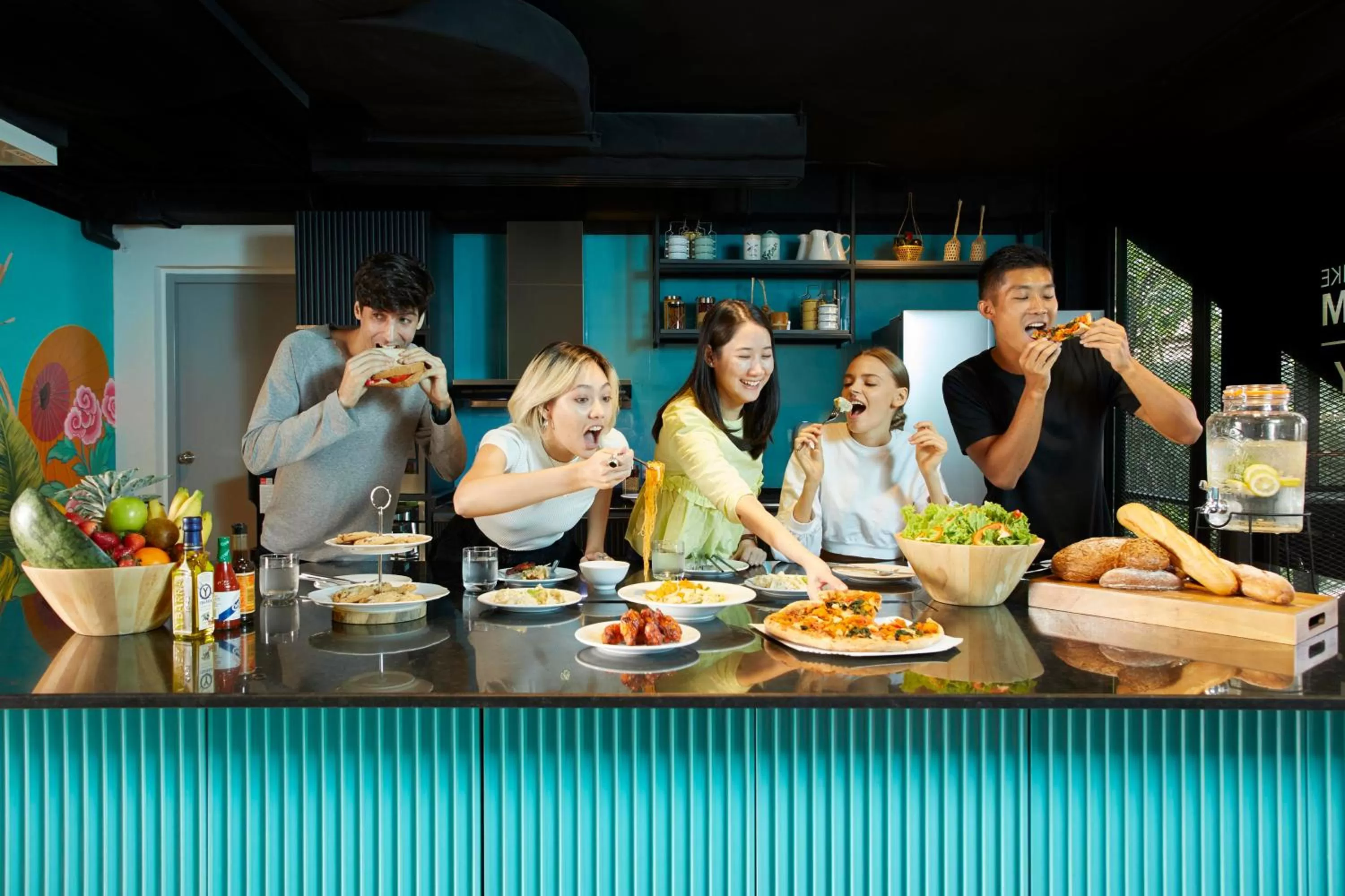 Communal kitchen in lyf Sukhumvit 8 Bangkok