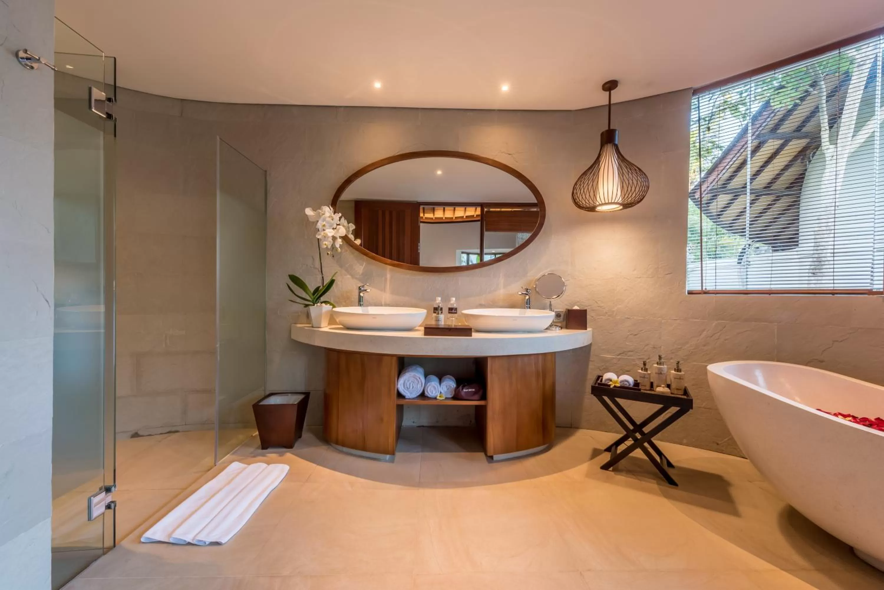 Bathroom in tanadewa Resort Ubud Bali by Cross Collection