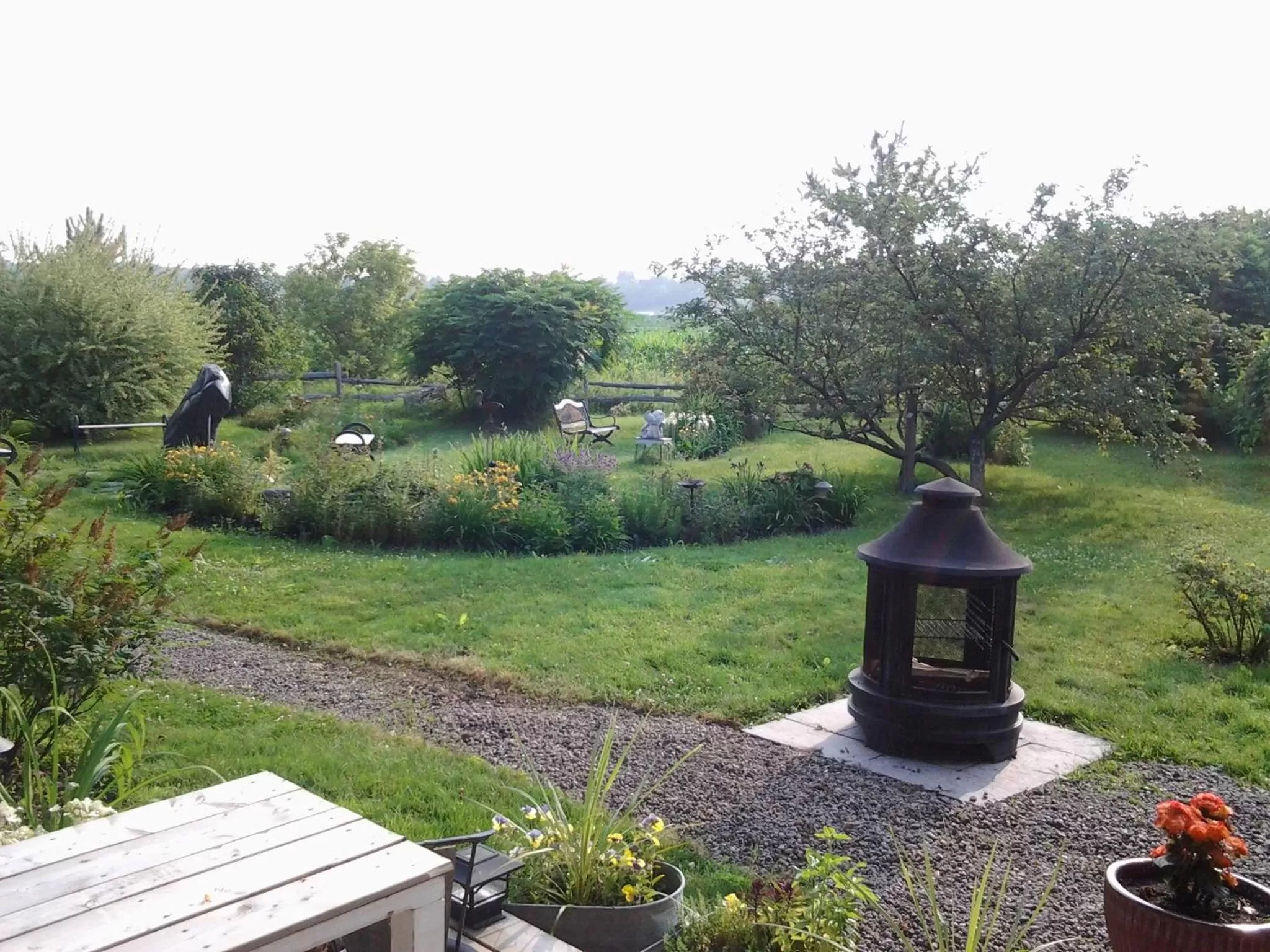 Garden view in Atelier Galerie Anne Drouin Peinture & Pension