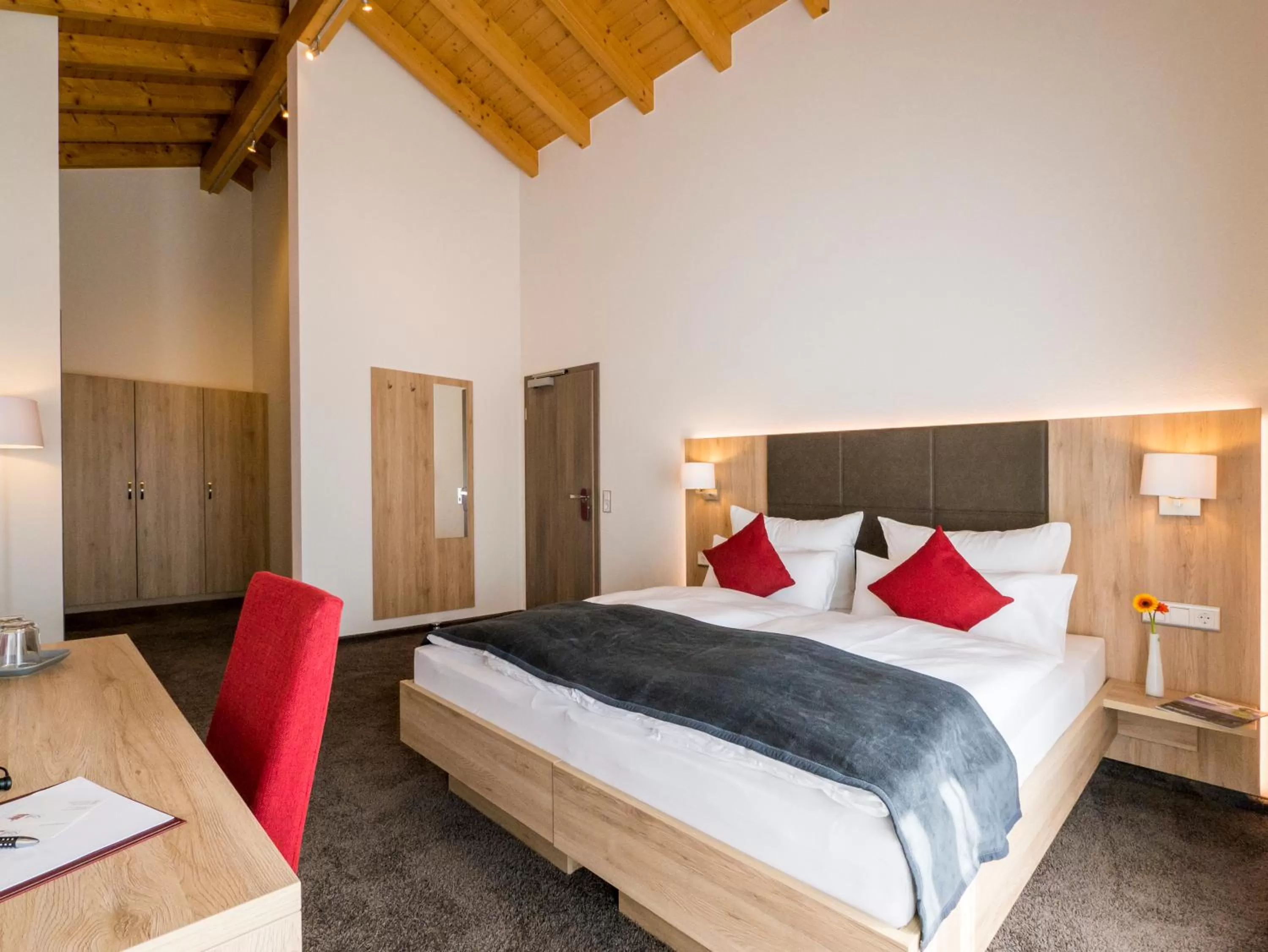 Bed in Hotel Restaurant Schiff