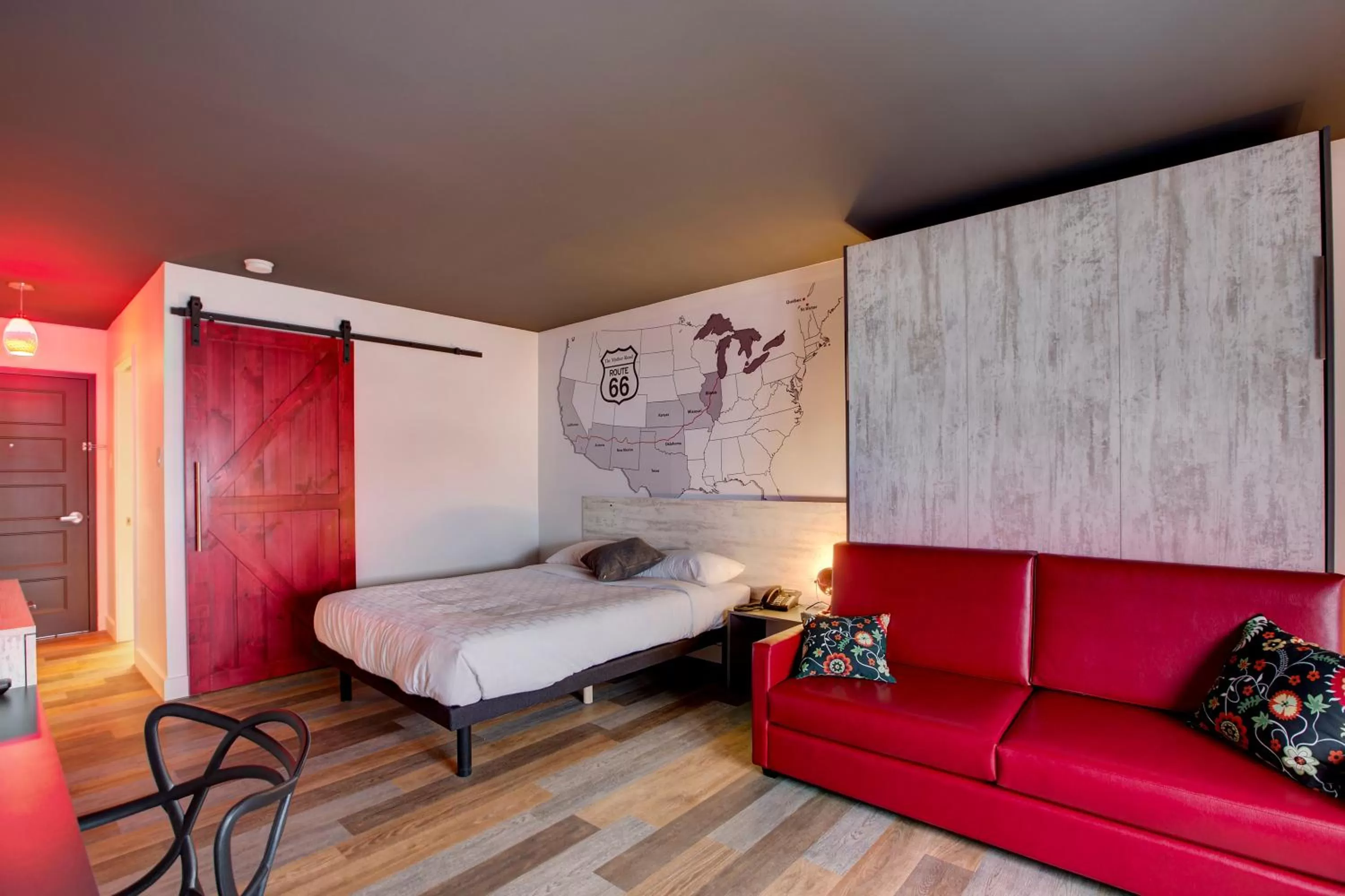 Bed in Hotel Historique et Manoir Route 66