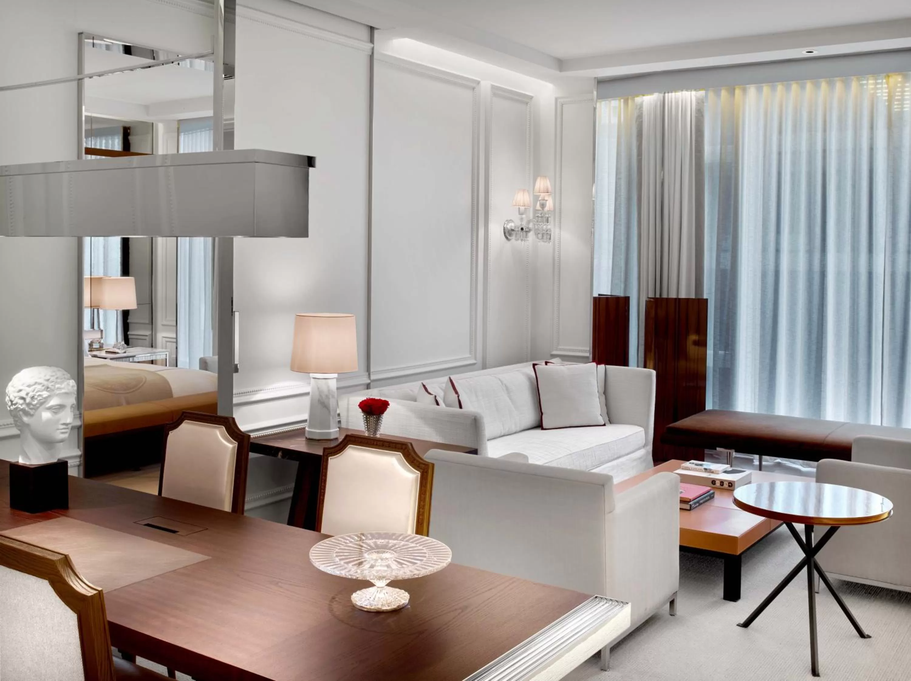 Living room, Bed in Baccarat Hotel and Residences New York