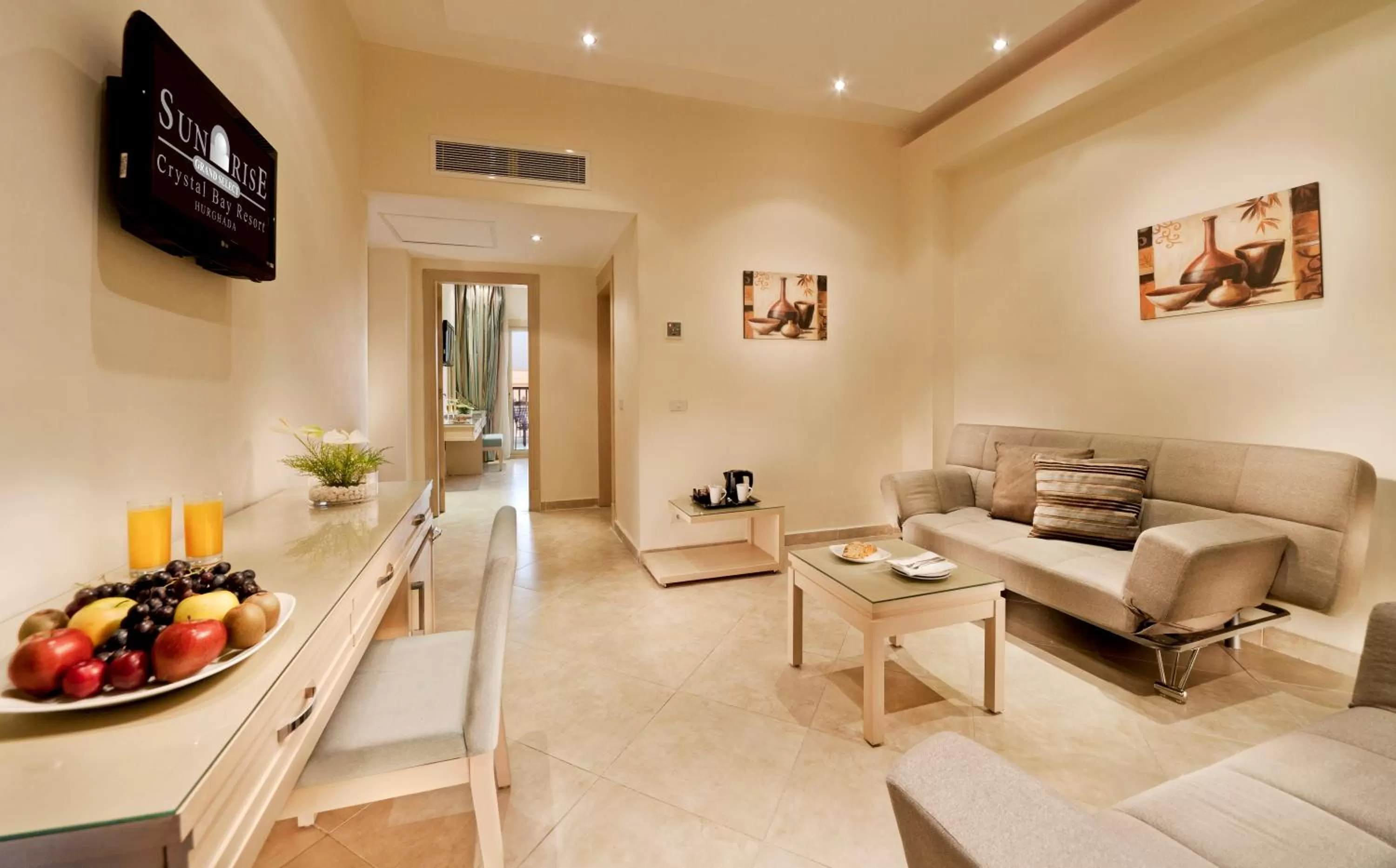 Living room in Sunrise Crystal Bay Resort -Grand Select