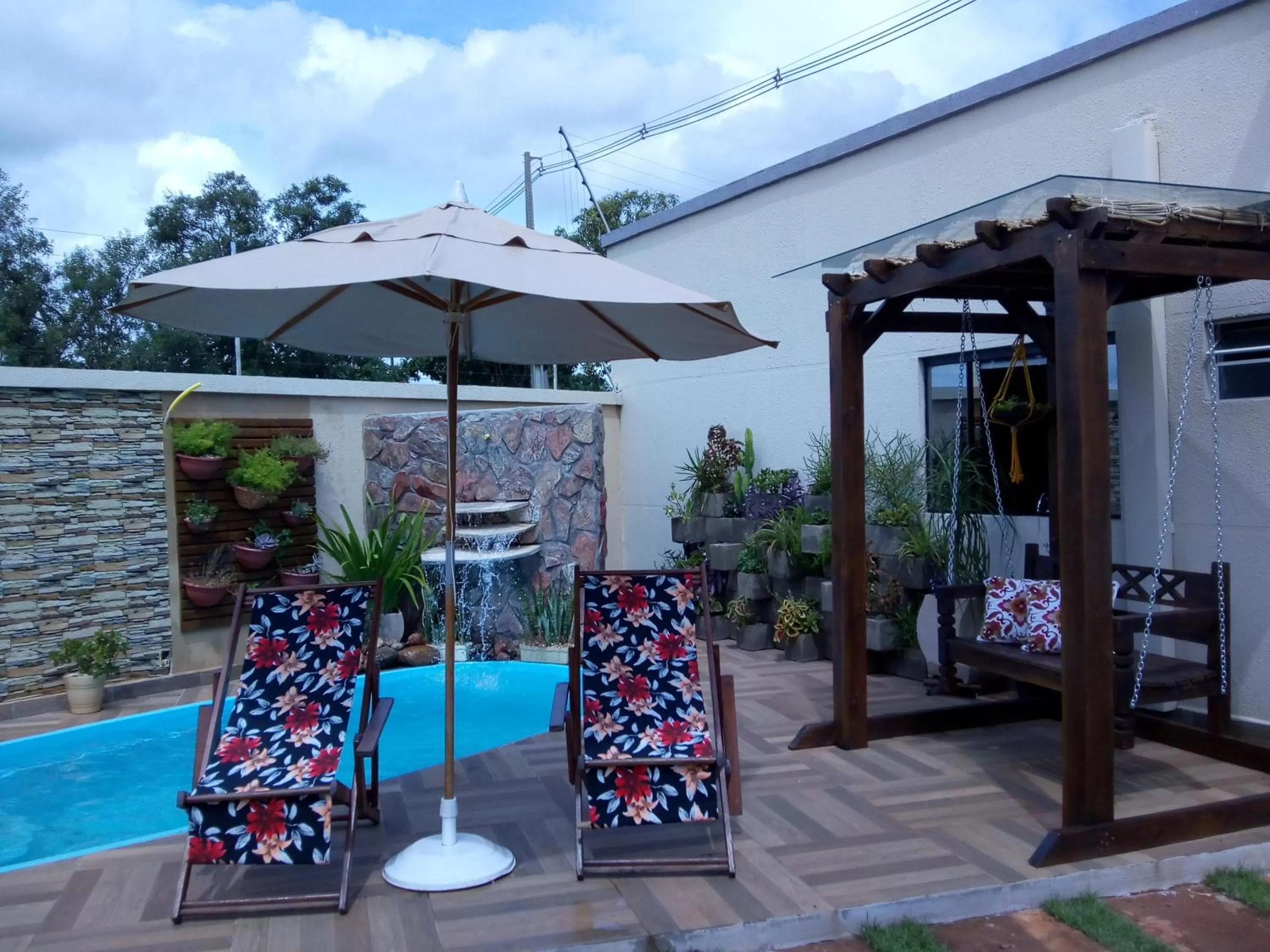 Pool view in Pousada Bom Sono