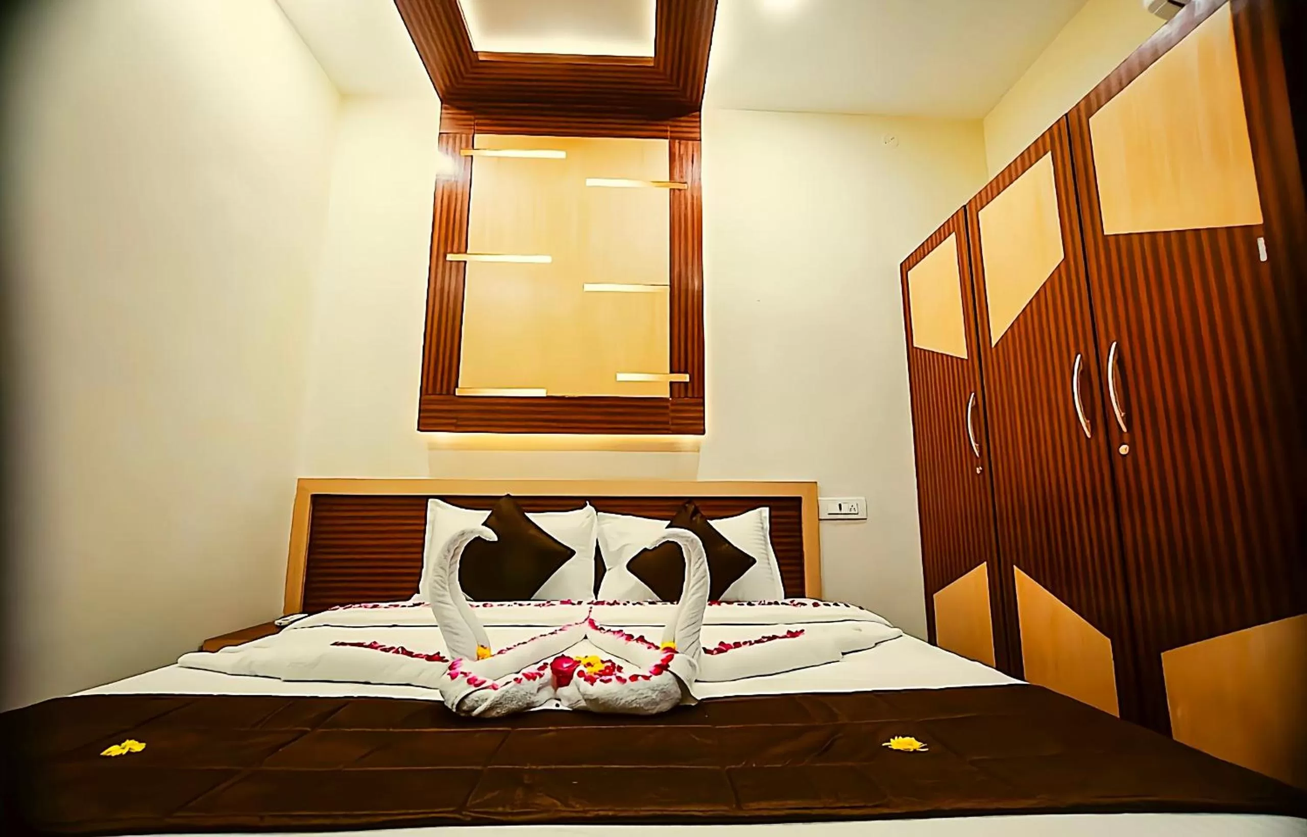 Bed in Hotel RK - Temple Stay