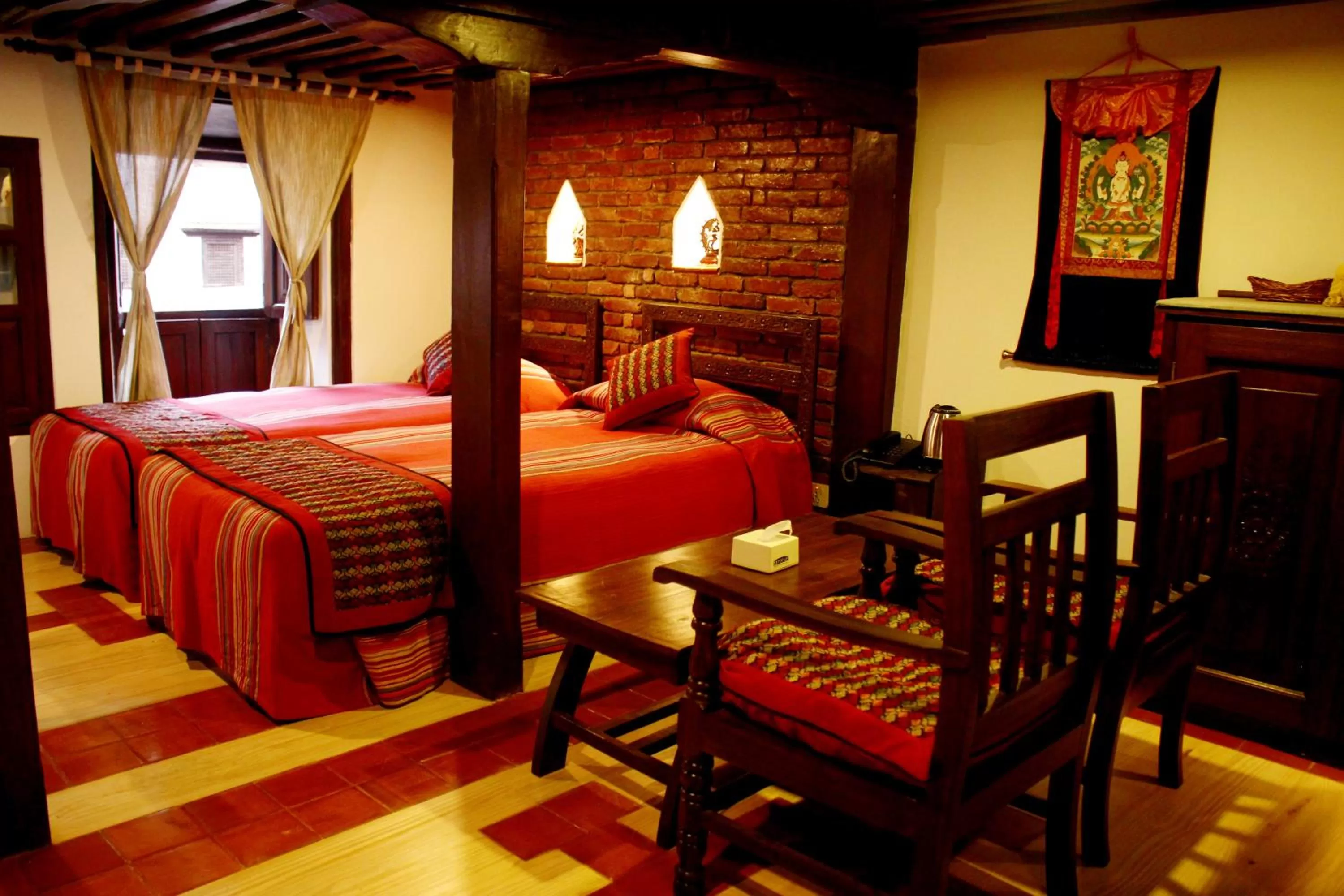 Photo of the whole room, Bed in Temple House