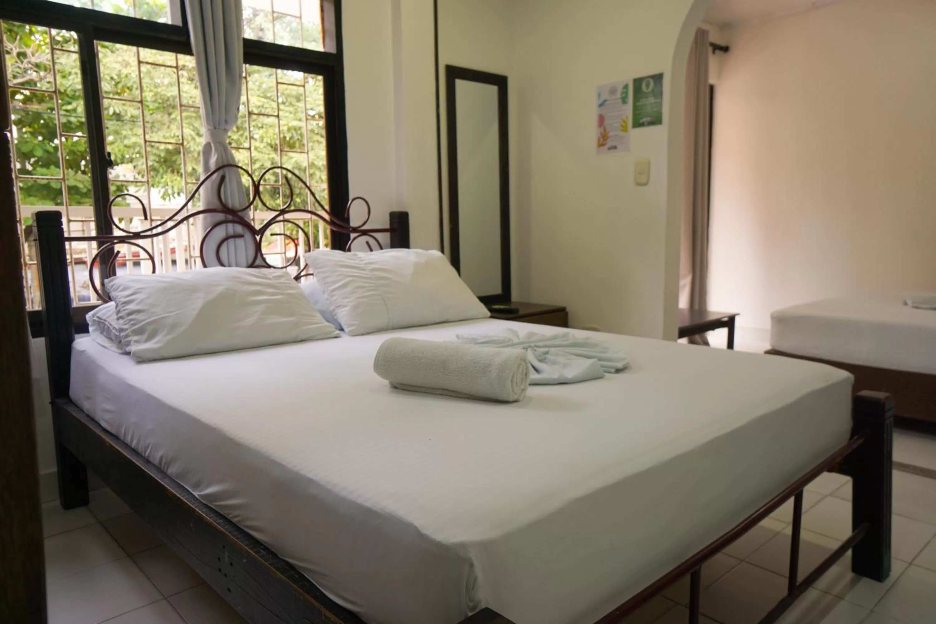 Bed in Hostal Paraiso Tayrona