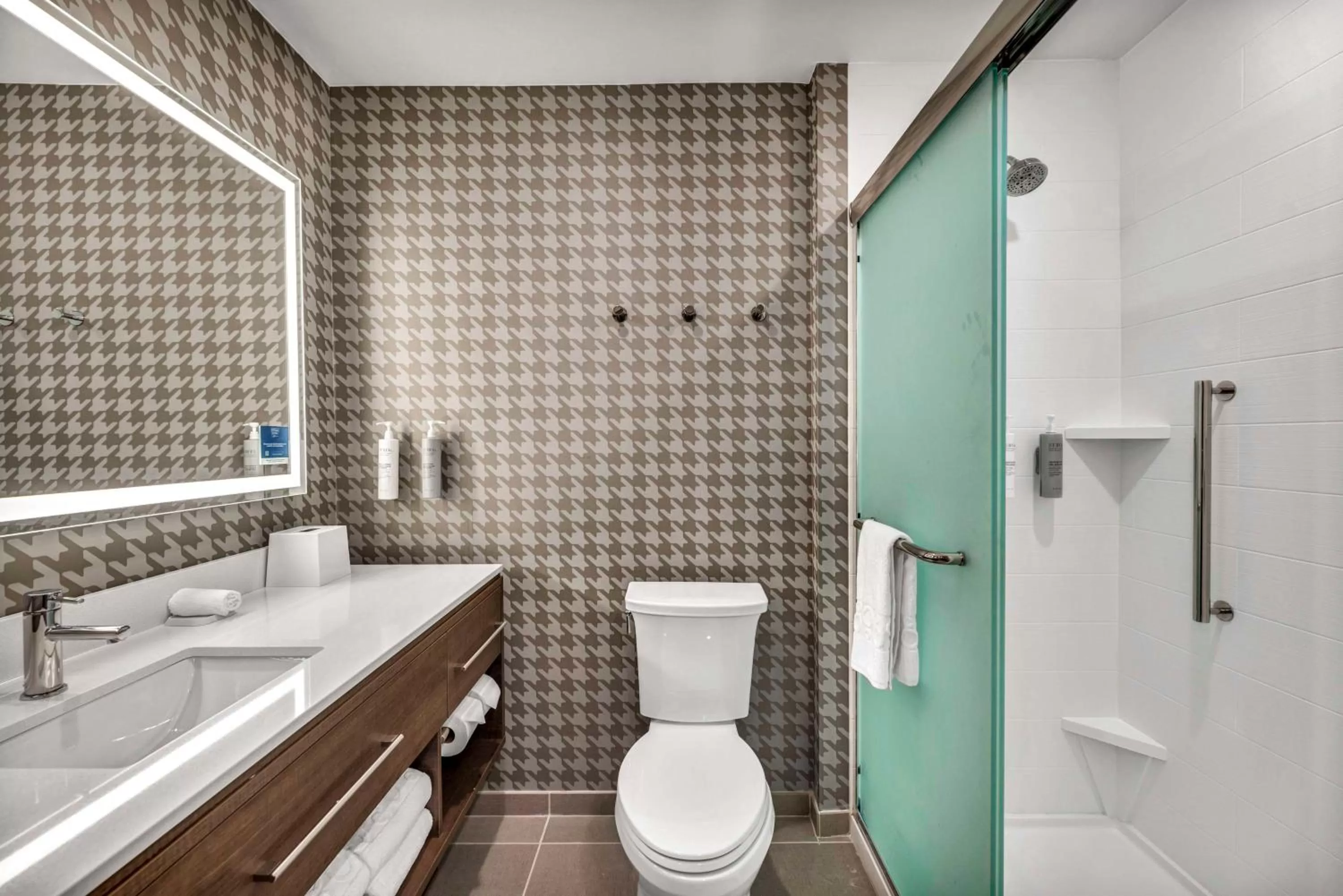 Bathroom in Home2 Suites by Hilton Raleigh West Lenovo Center