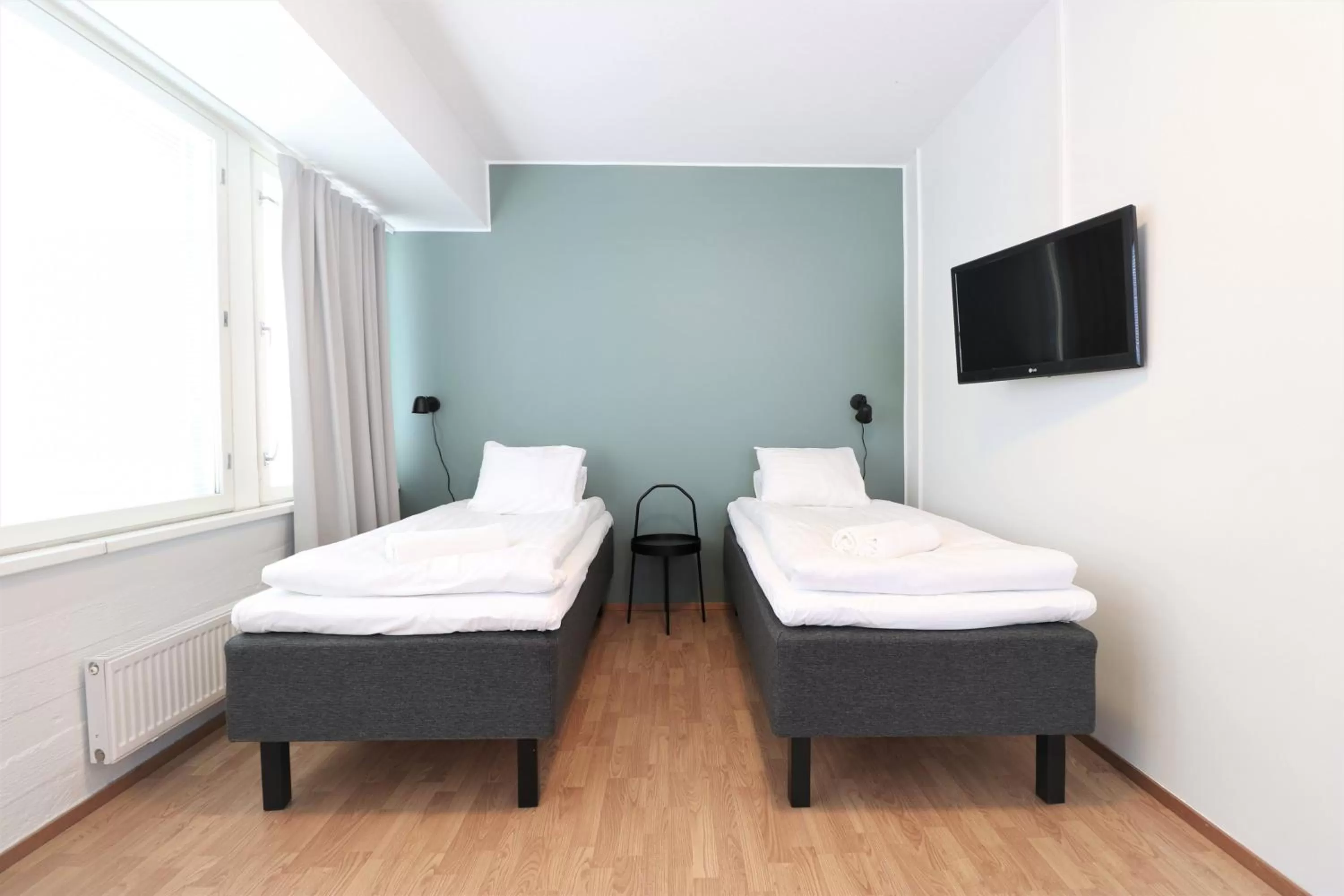 Photo of the whole room, Bed in Forenom Aparthotel Helsinki Herttoniemi