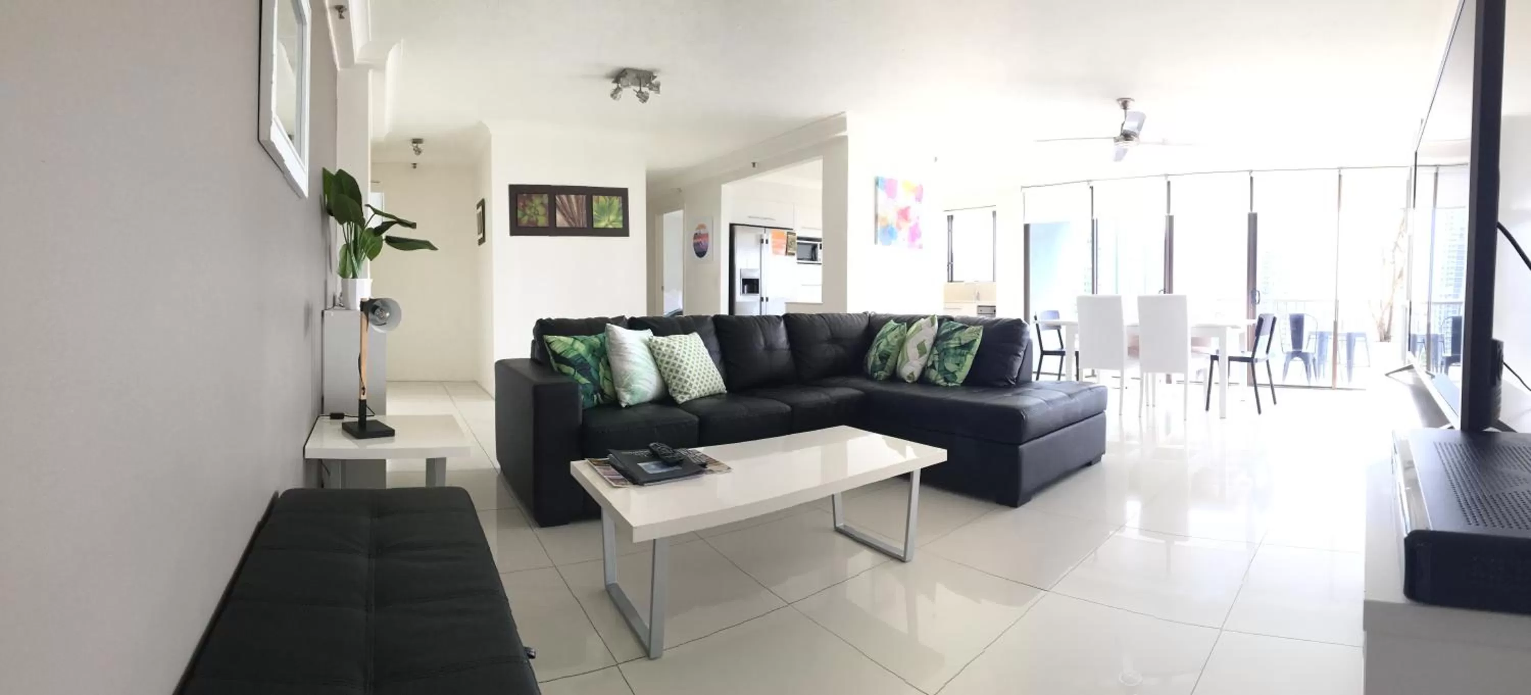 Living room in Surfers Century Oceanside Apartments
