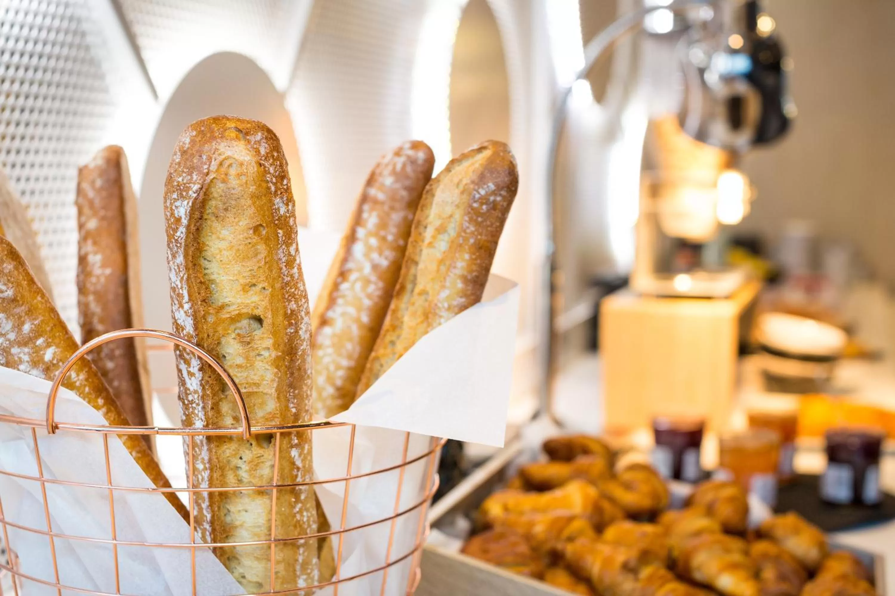 Buffet breakfast in ibis Styles Paris Charles de Gaulle Airport