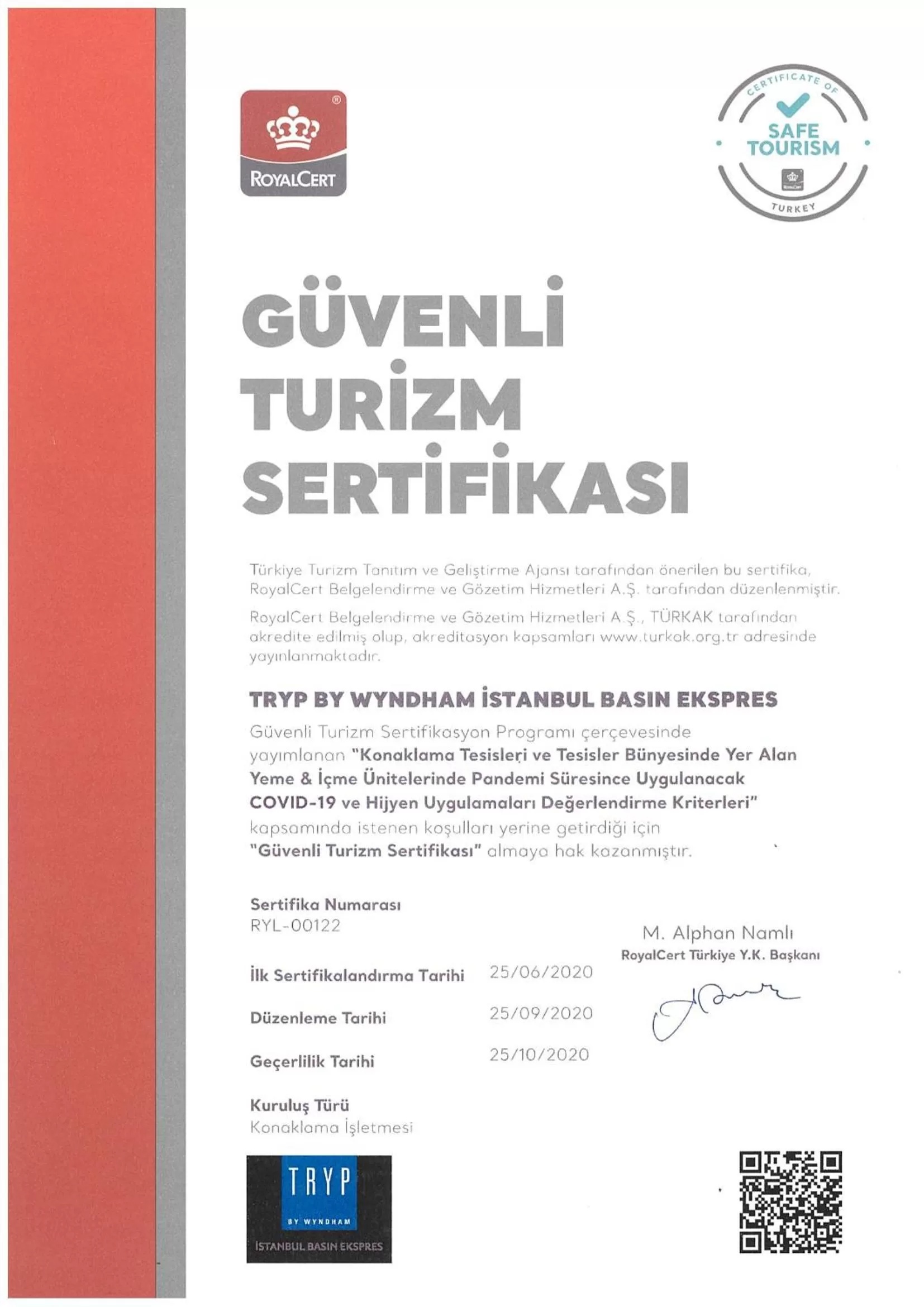 Certificate/Award in TRYP by Wyndham Istanbul Basın Ekspres