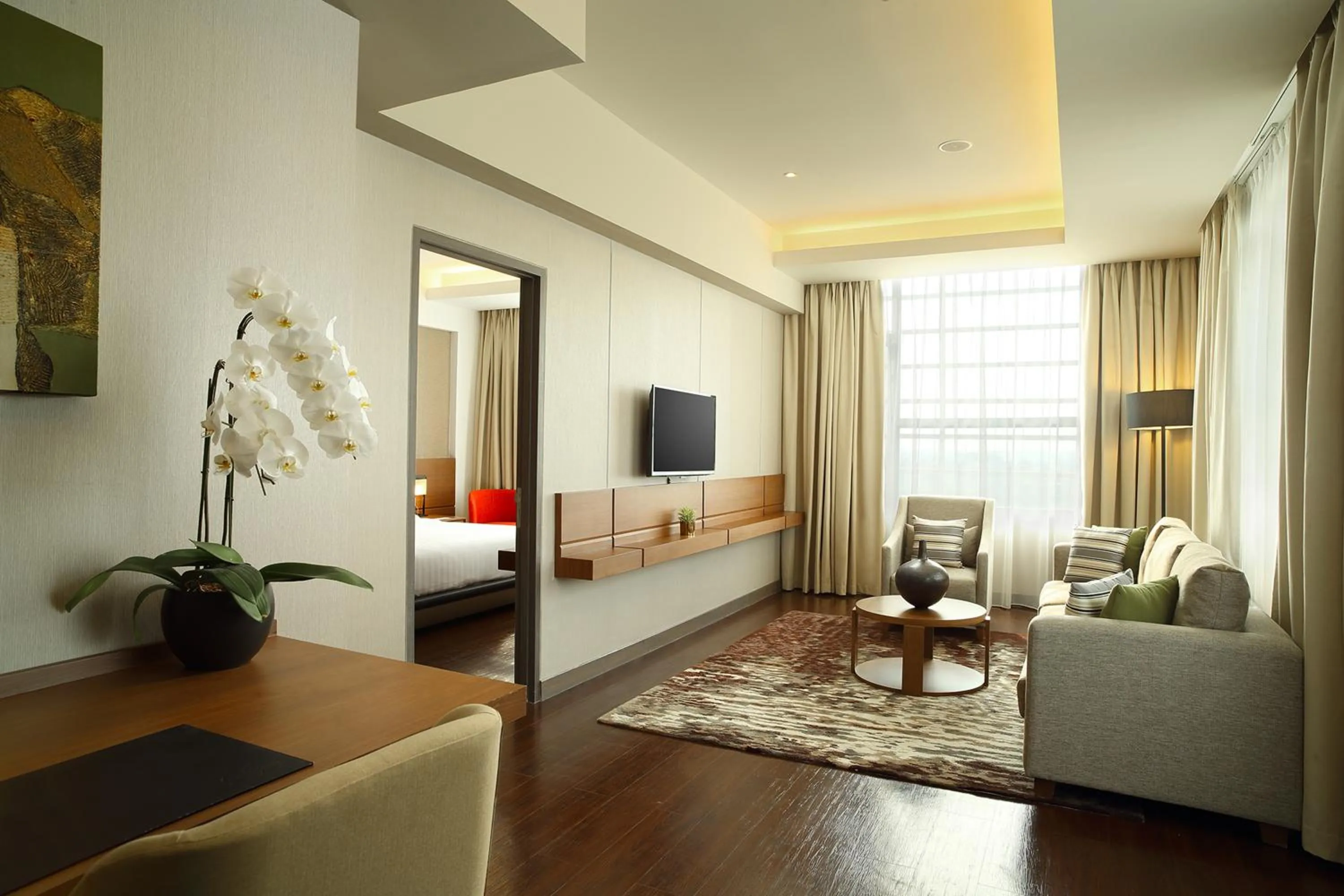 Living room, Bed in Hotel Santika Premiere ICE - BSD City