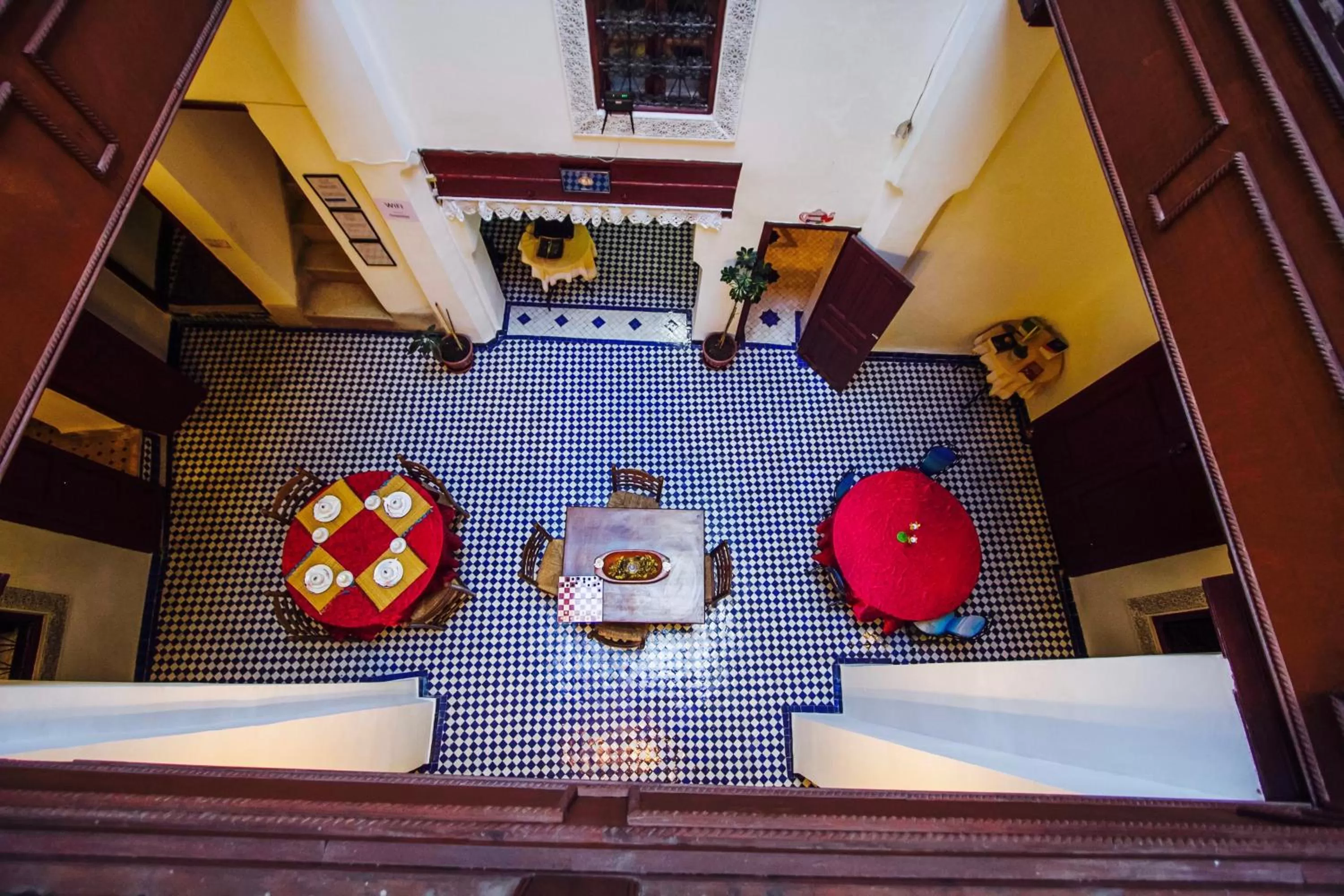 Inner courtyard view in Fez Dar