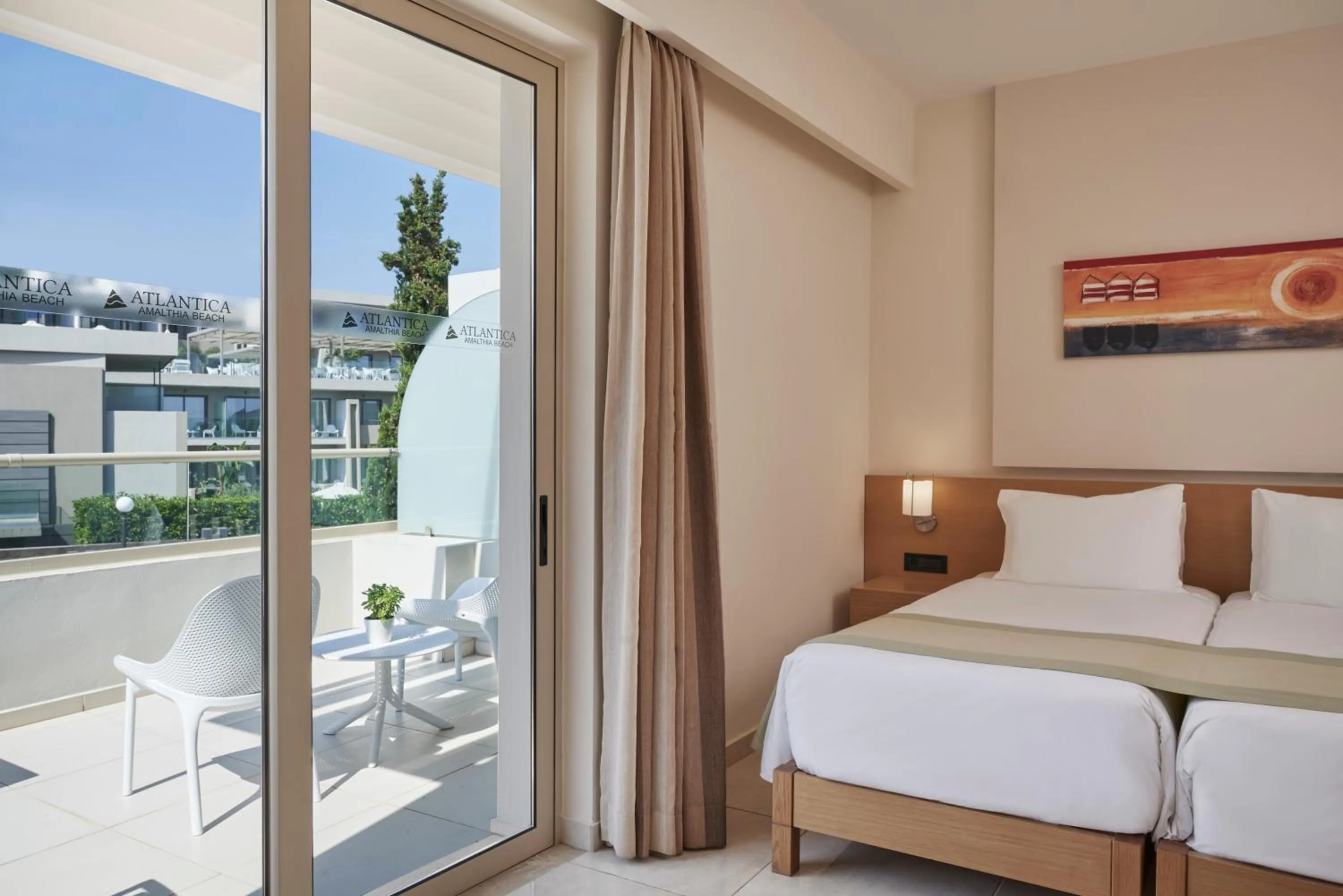 Bedroom, Bed in Atlantica Amalthia Beach Hotel - Adults Only