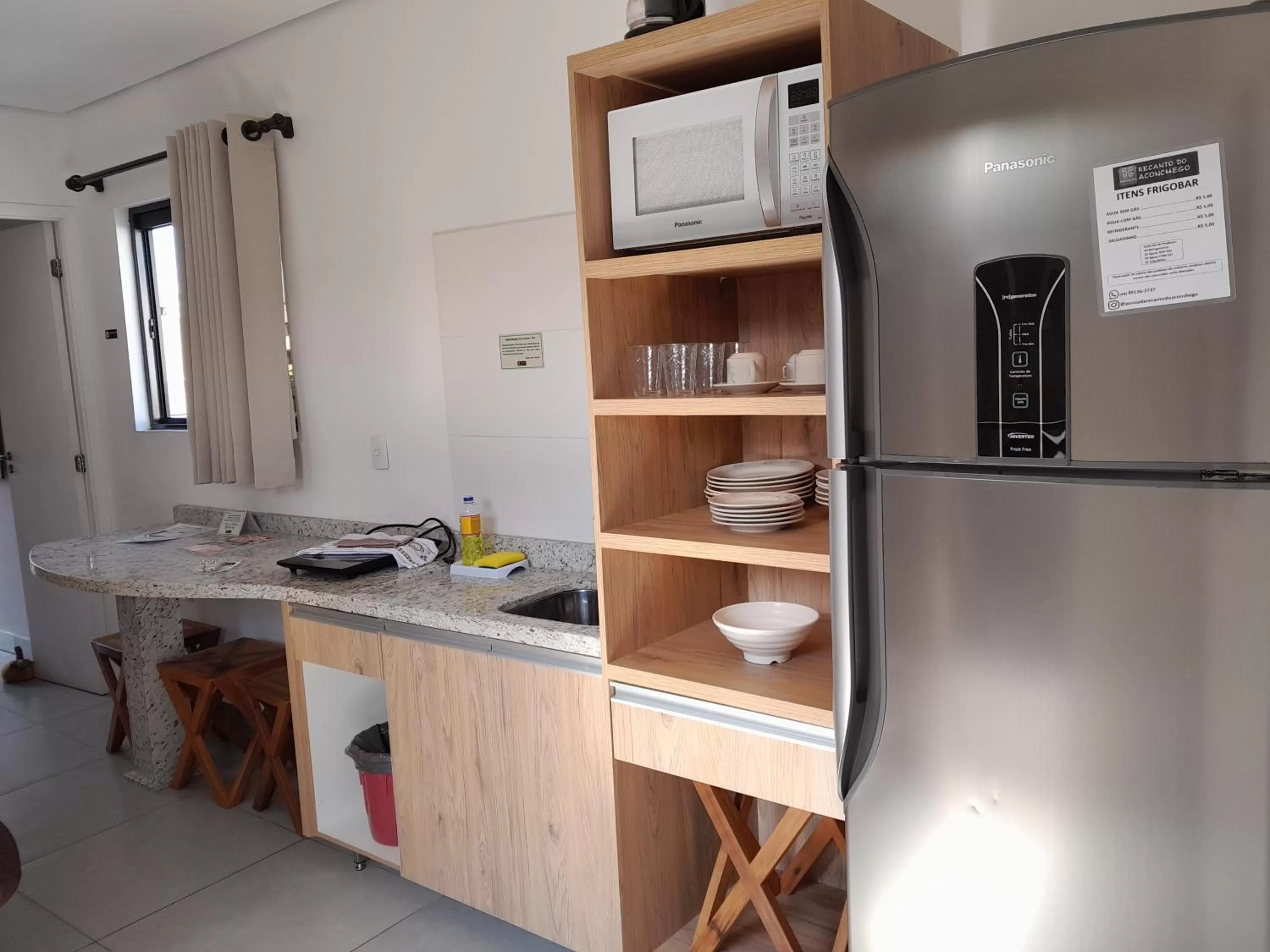 Kitchen or kitchenette in Pousada Recanto do Aconchego