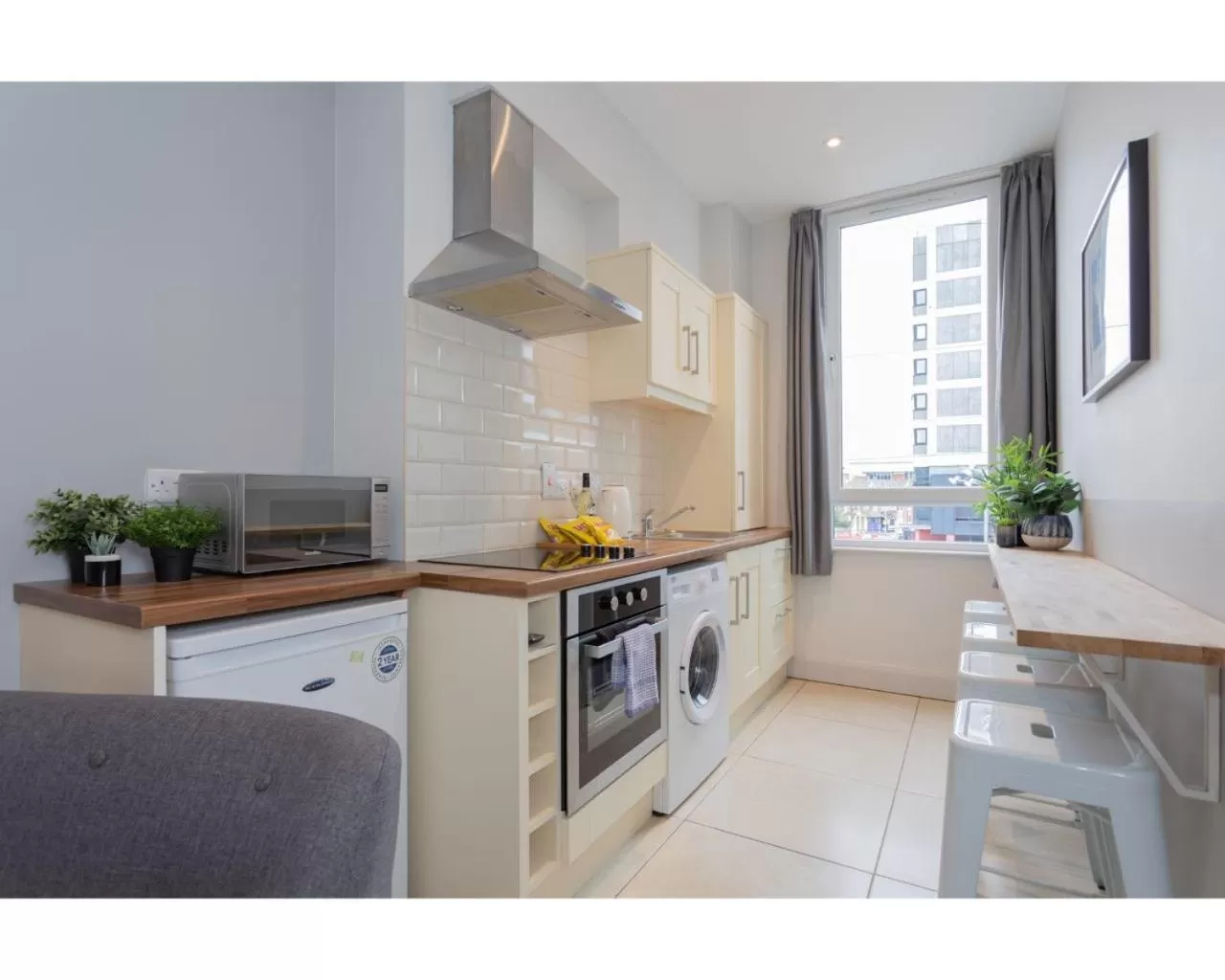 Kitchen or kitchenette in Central Belfast Apartments Camden Street