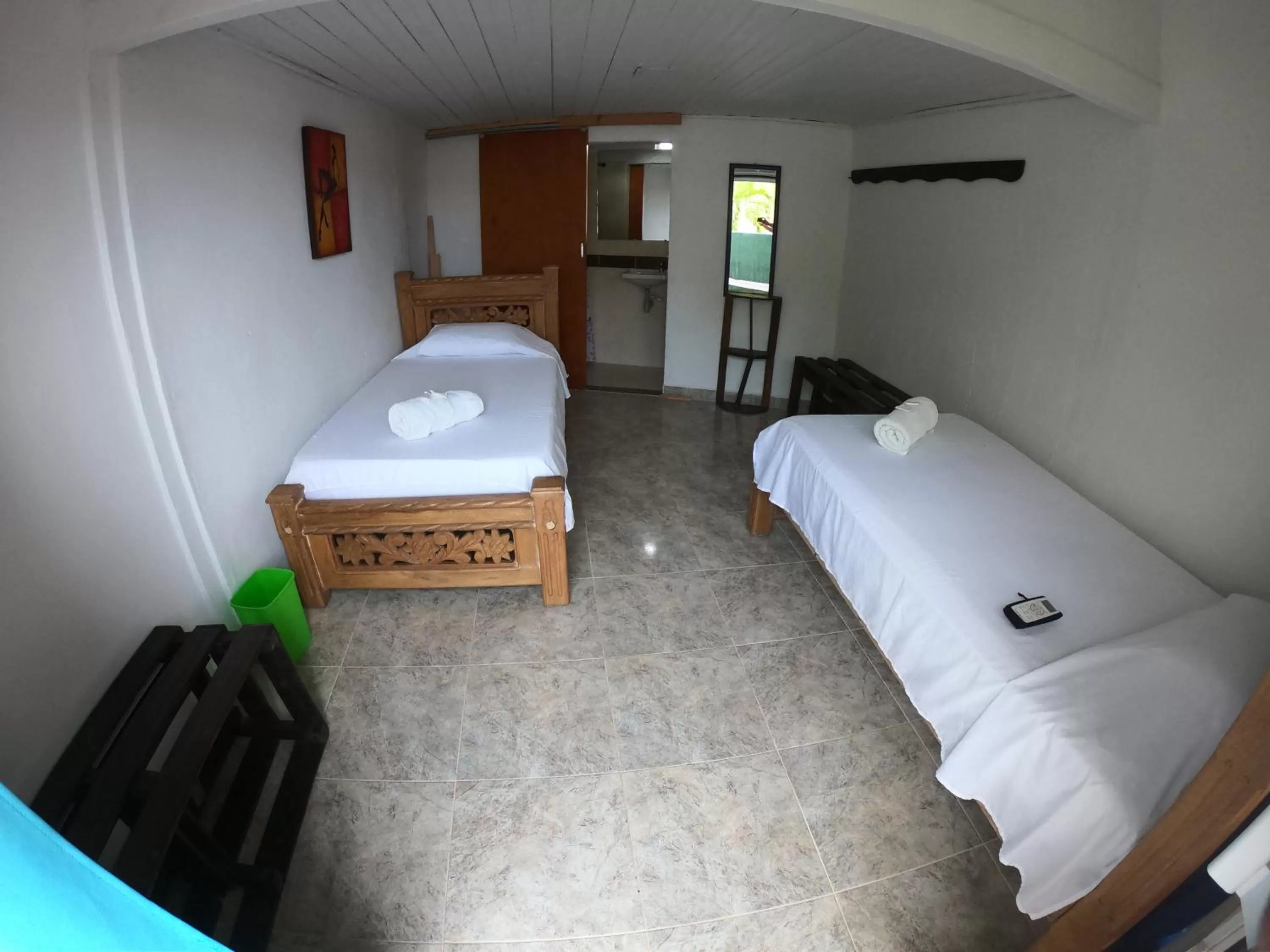 Decorative detail, Bed in The Rock House Eco