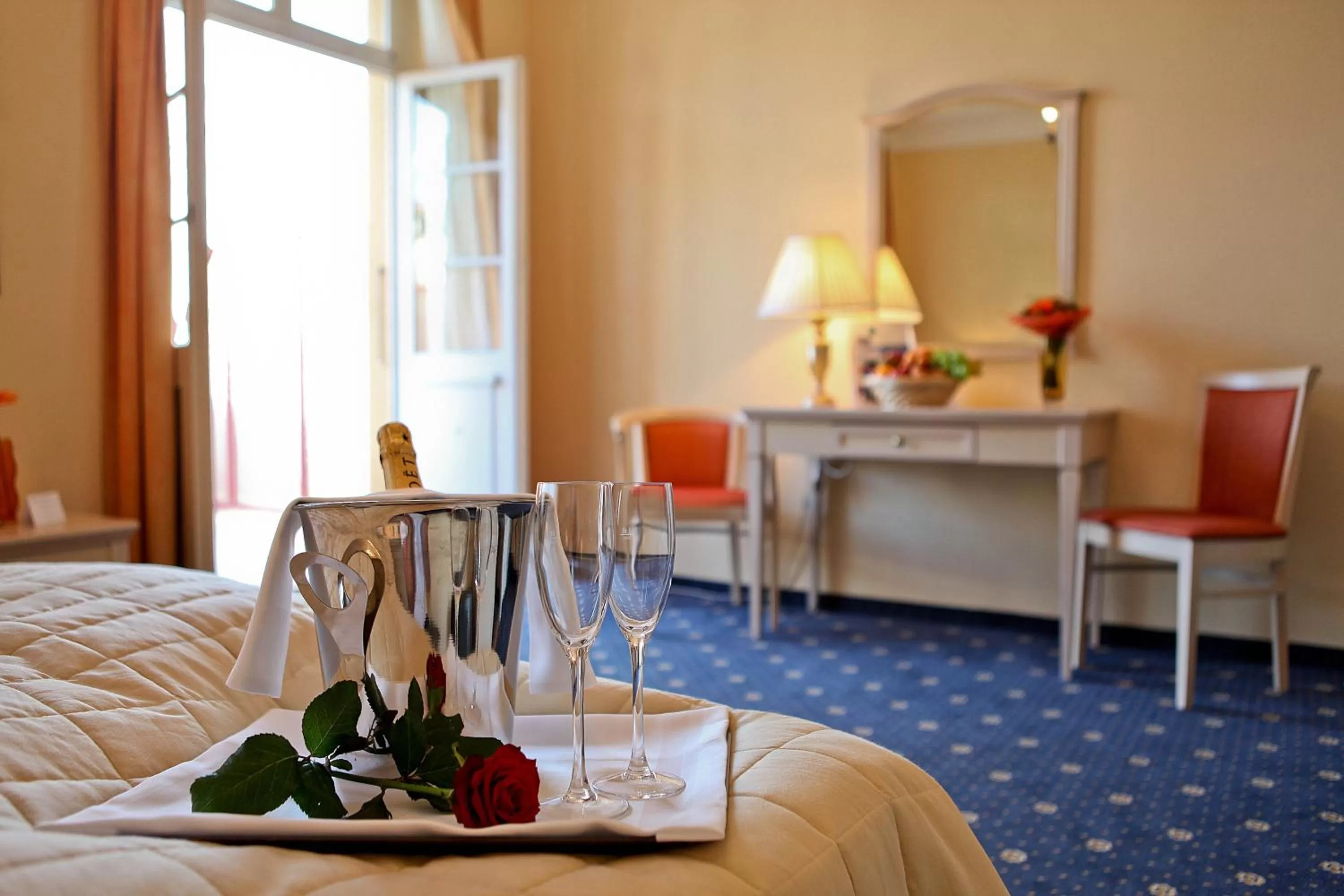 Decorative detail, Bed in Hotel Schweizerhof