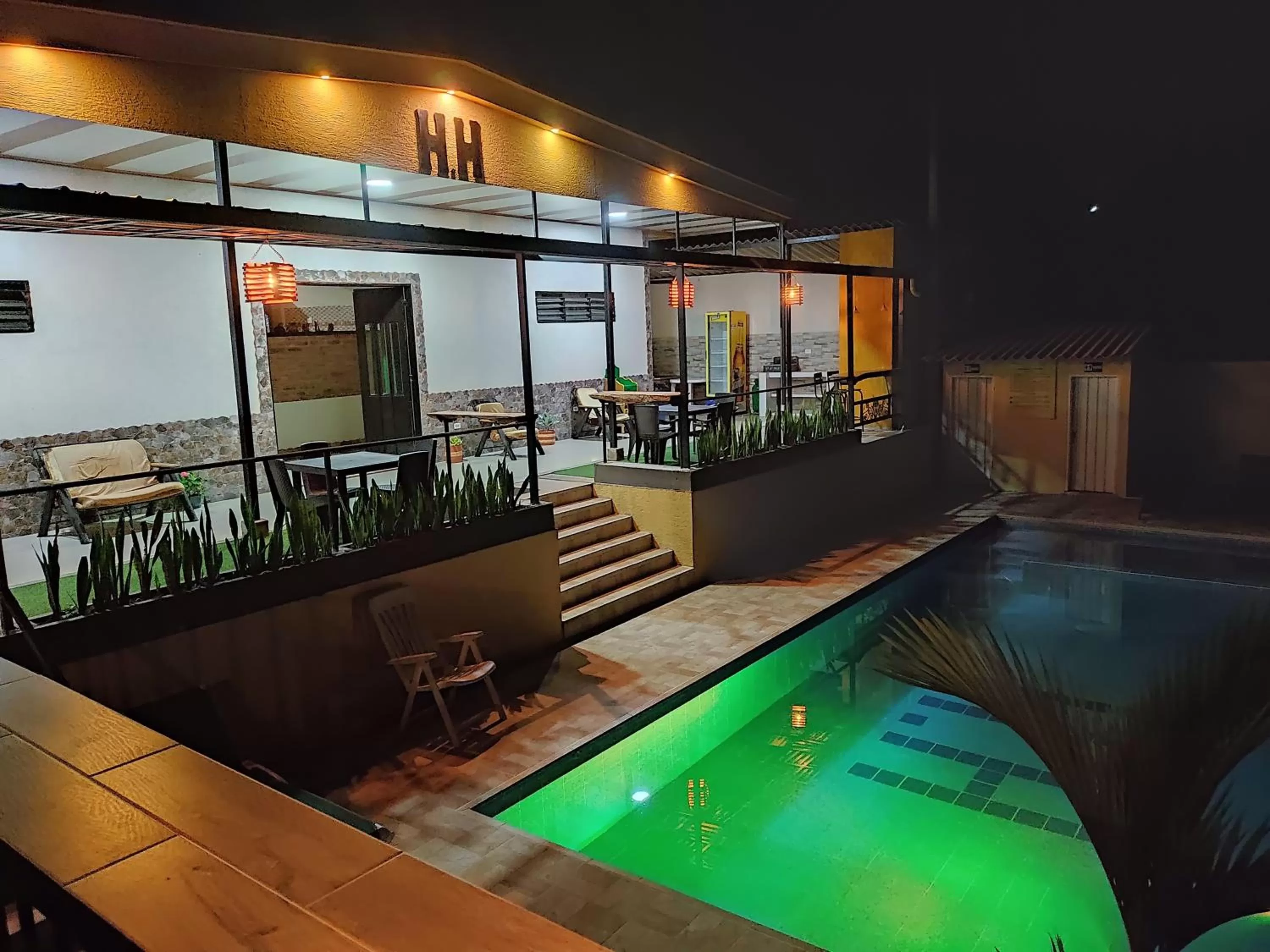 Night, Swimming Pool in Hotel Casa campestre HH