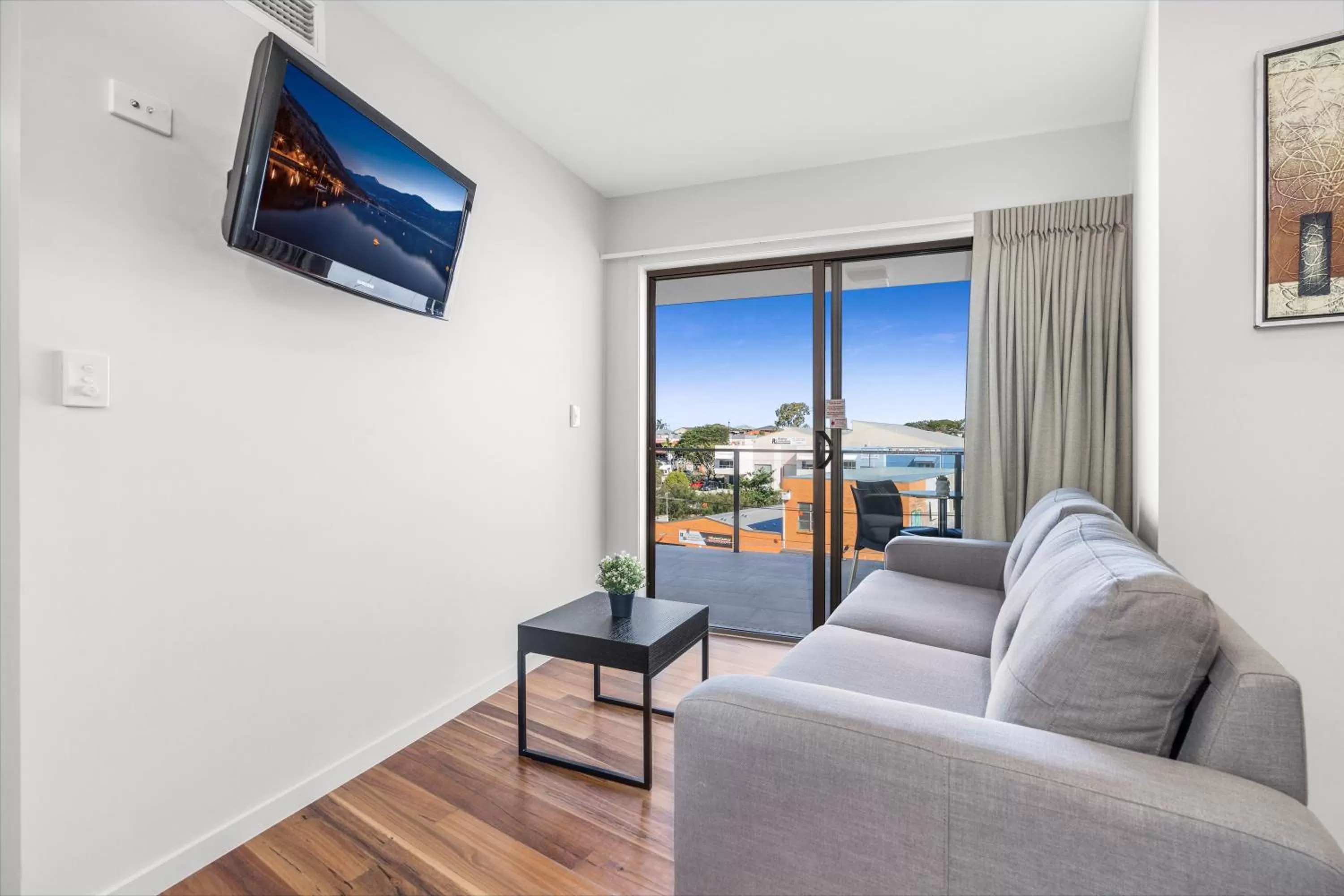 Living room in Essence Apartments Chermside