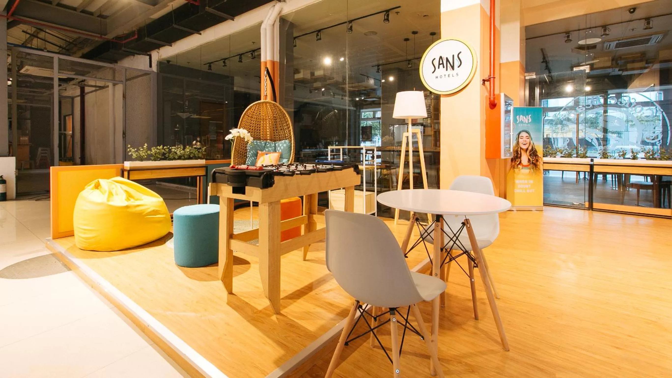 Seating area in Sans Hotel Laperal Manila