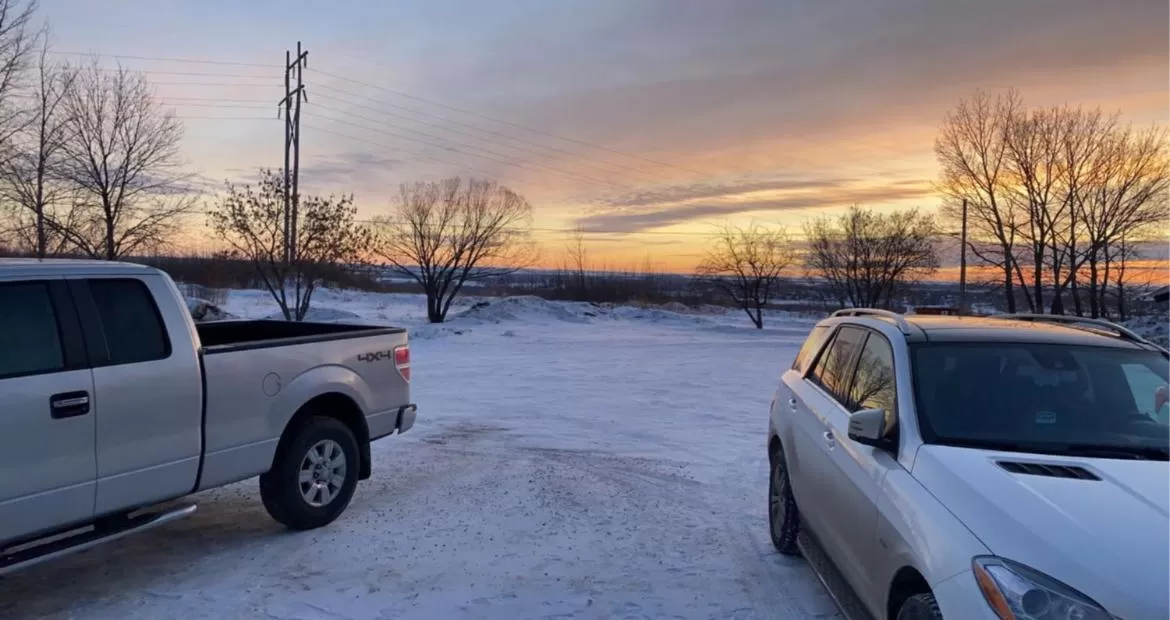 View (from property/room), Winter in Hitching Post Motel
